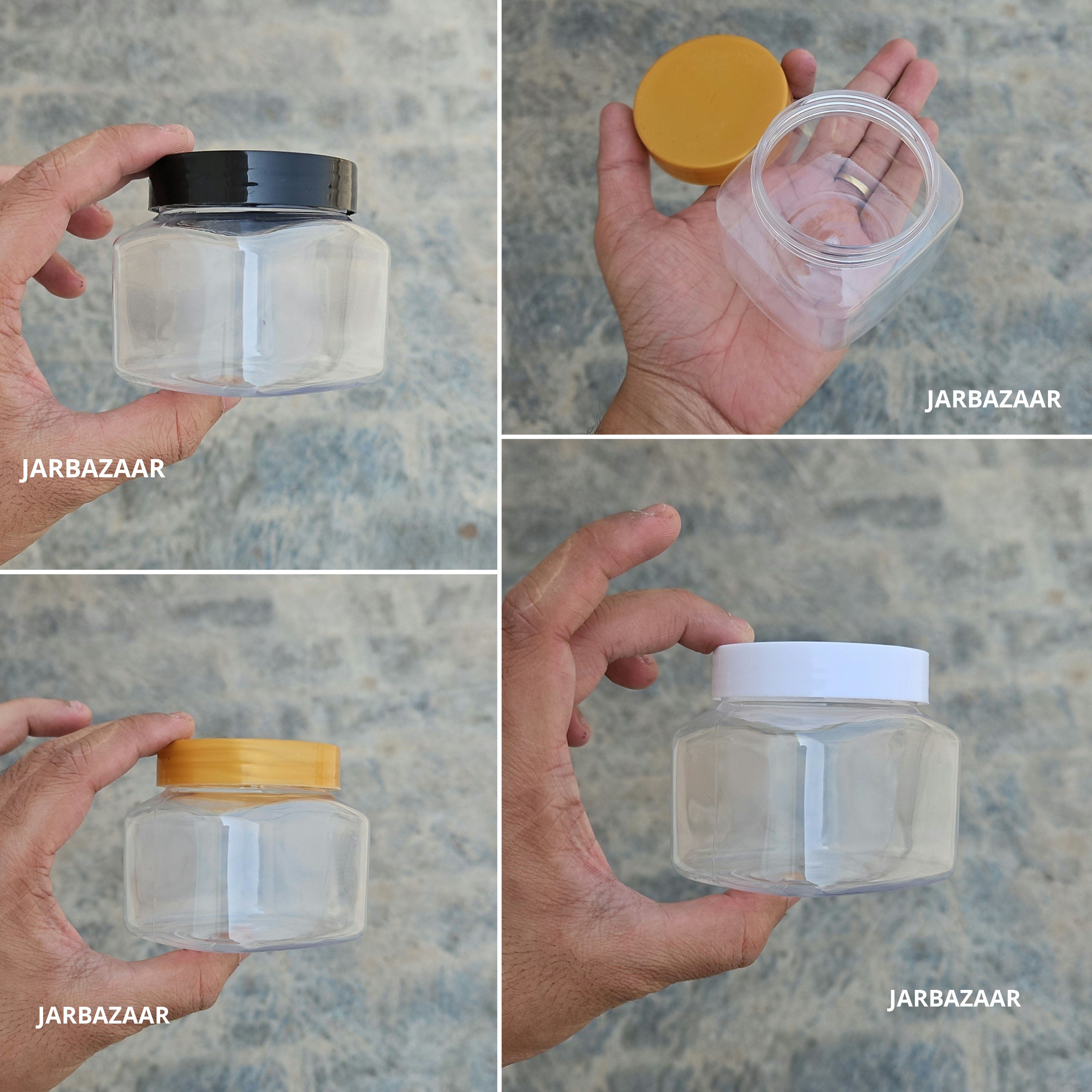 250 ML Square Pet Jar (With Plastic Caps)