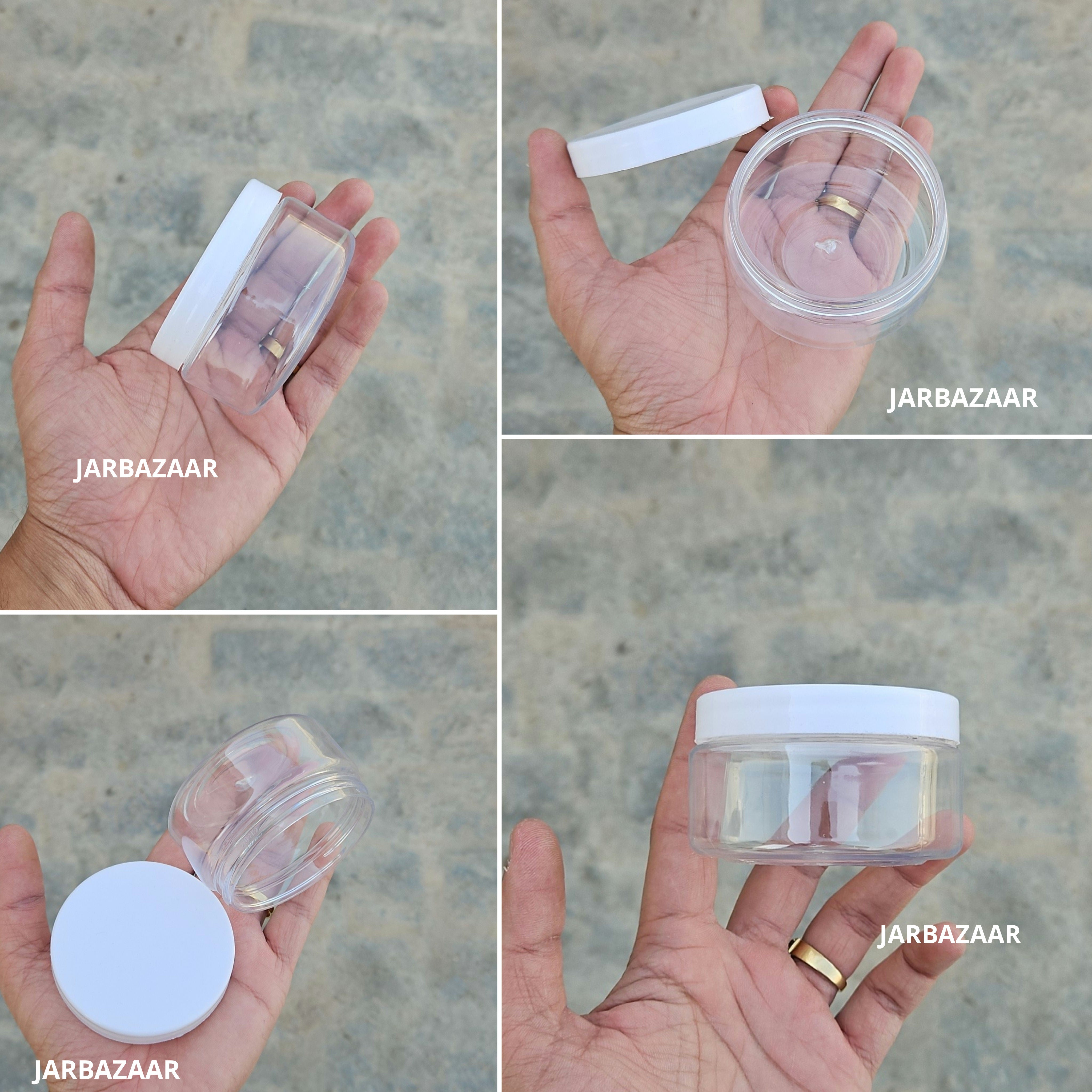 150 ML Round Pet Jar (With Plastic Caps)