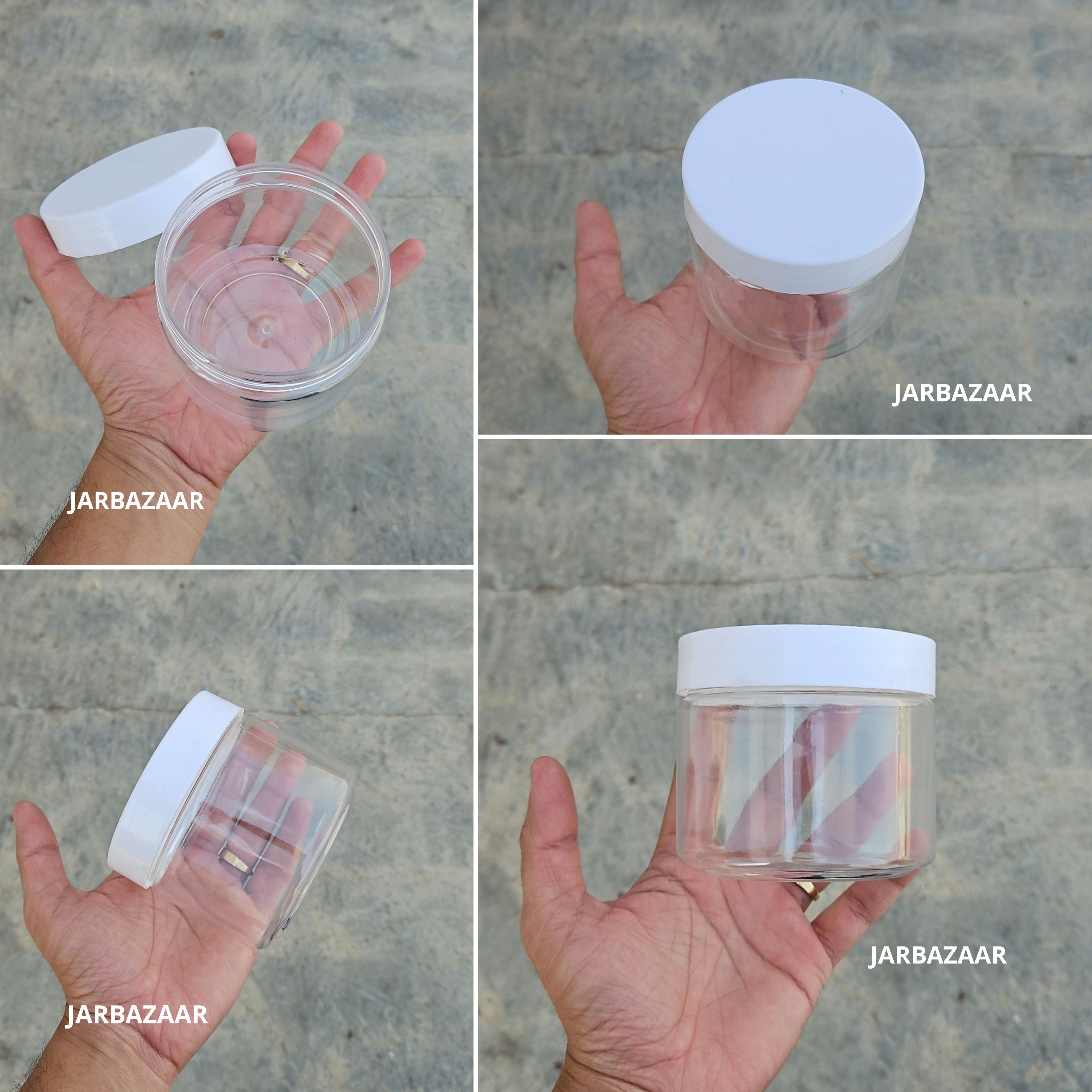 400 ML Round Pet Jar (With Plastic Caps)