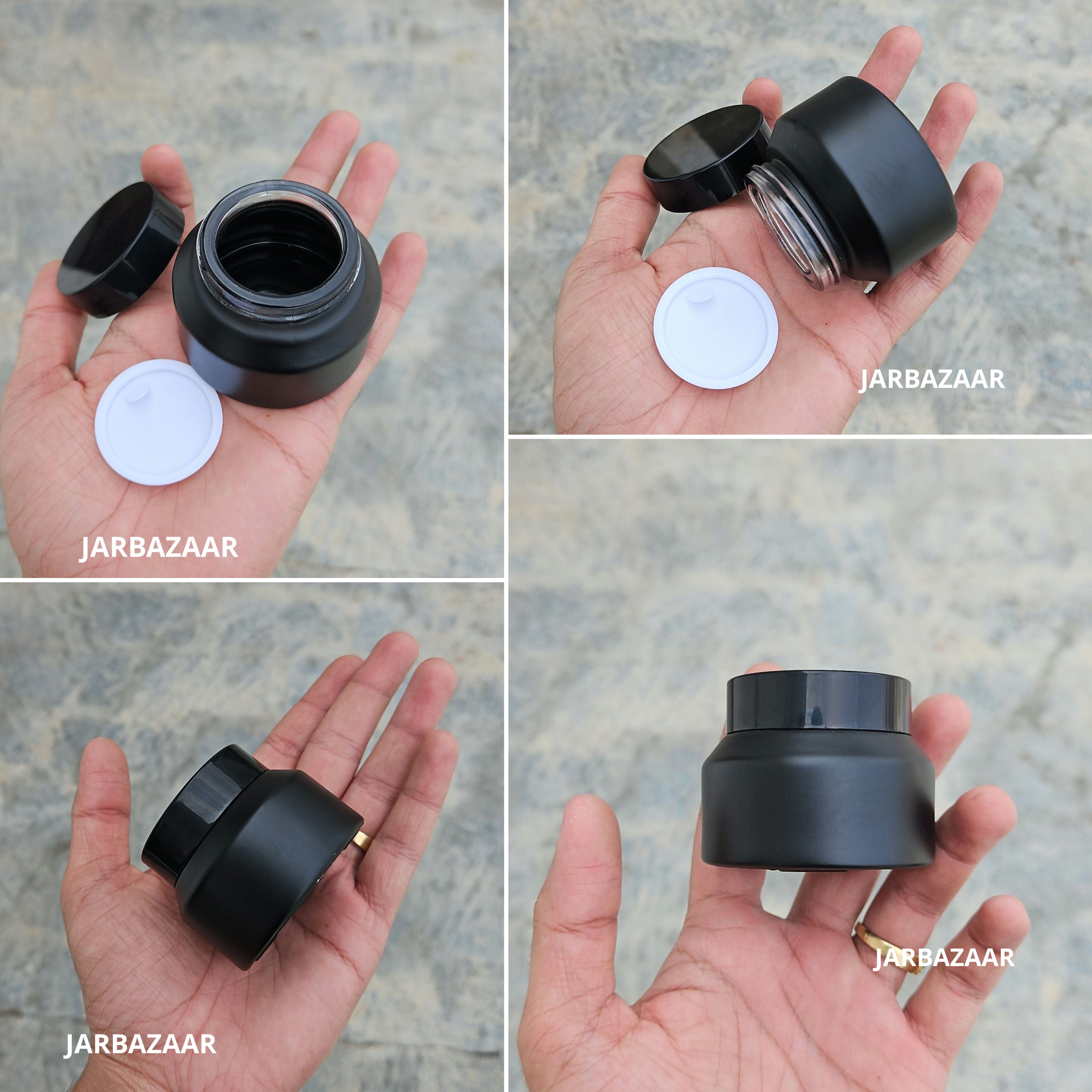 50 Gram Matte Black Glass Jar