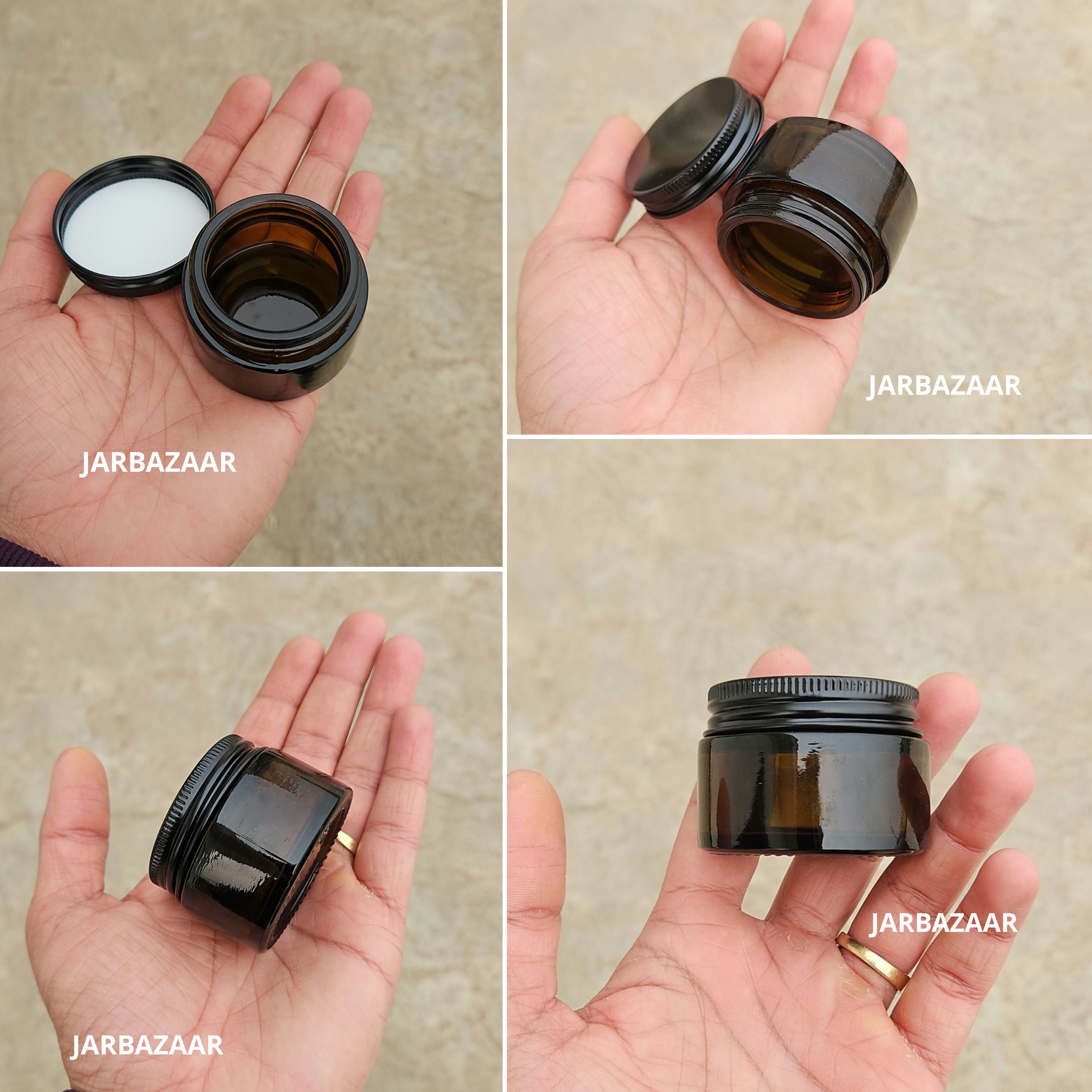 30 Gram Amber Glass Jar (Black Screw Cap)