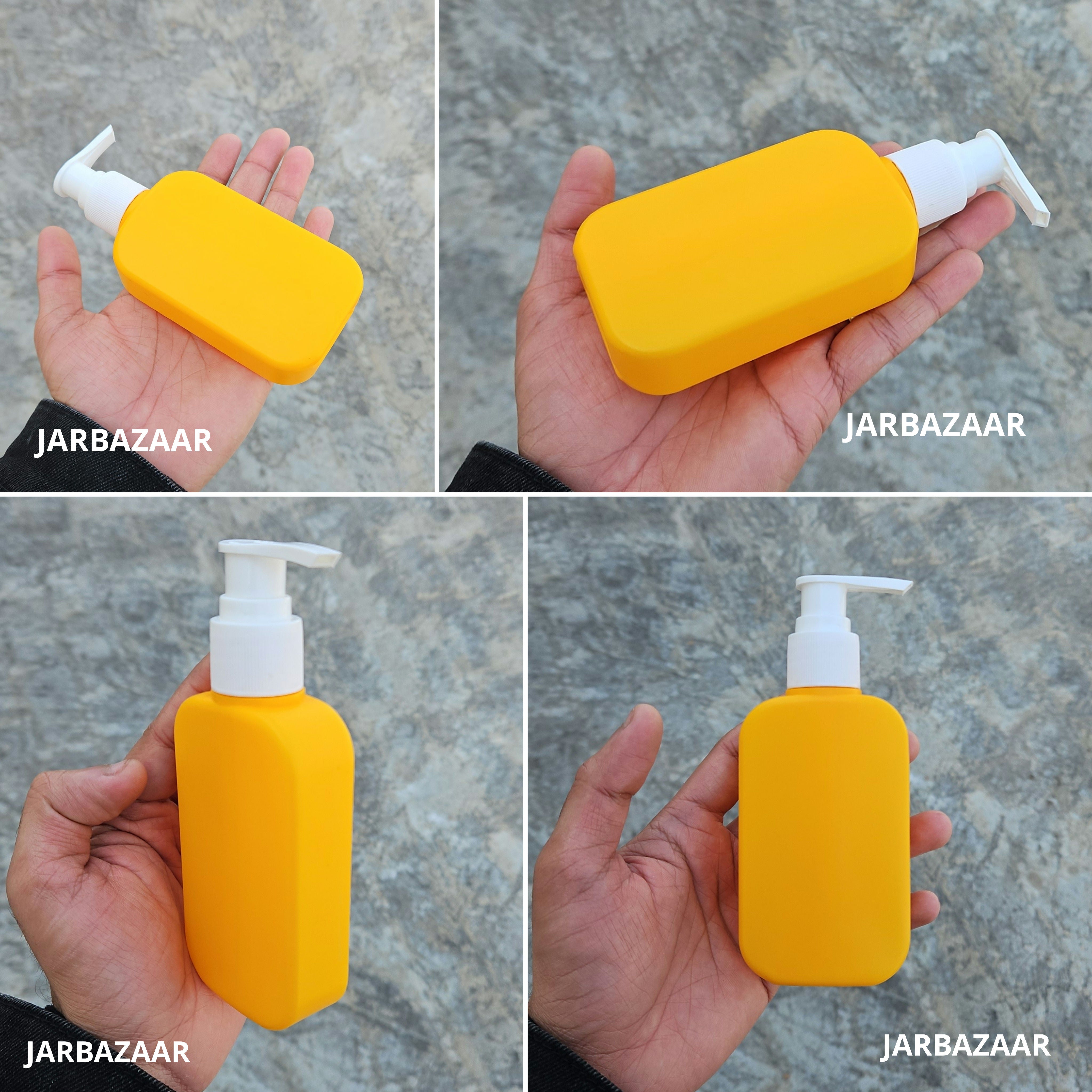 125 ML Flat Orange HDPE Bottle (Plain Dispenser)