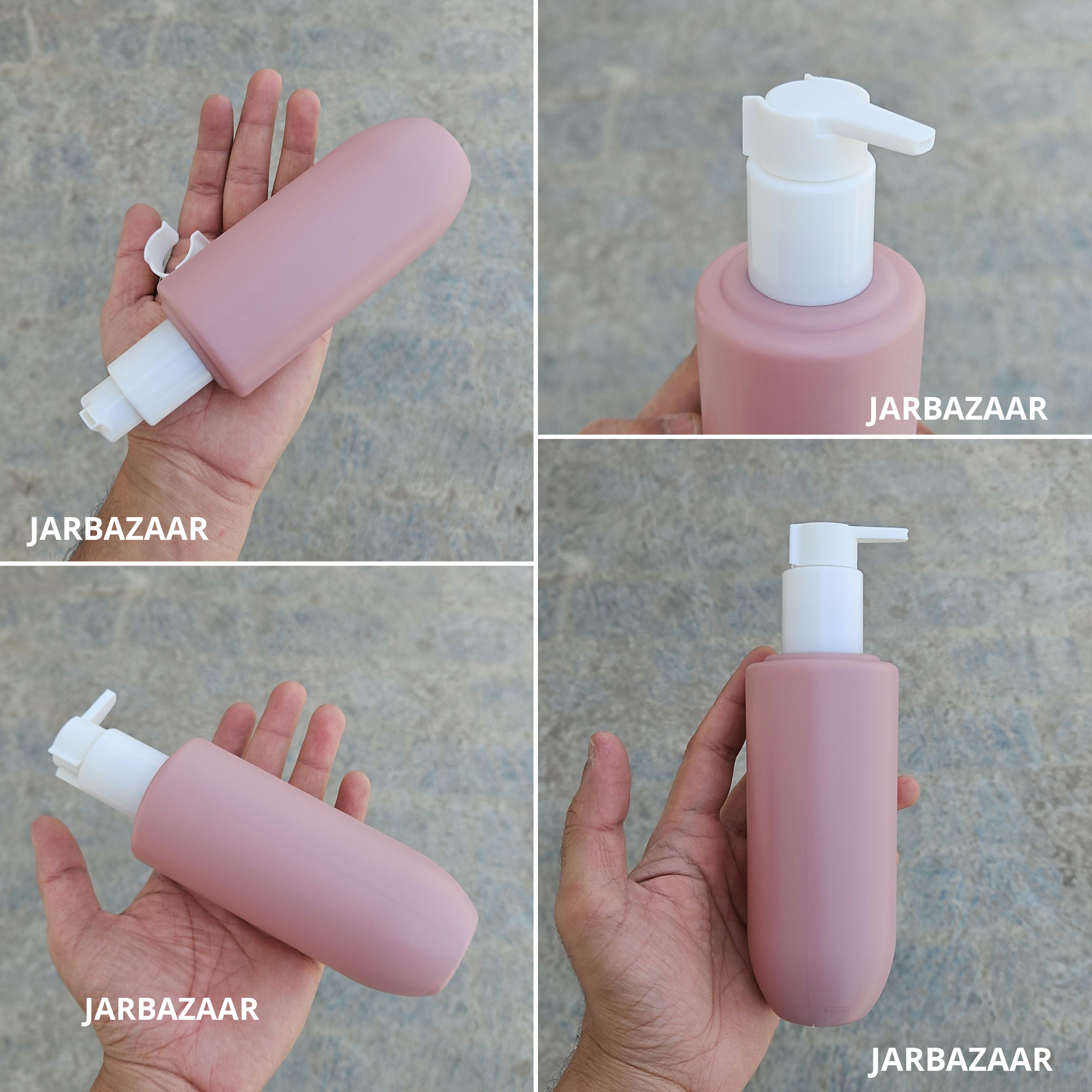 250 ML U- Shape Dark Pink - HDPE bottle (With Clip Lock Dispenser Pumps)
