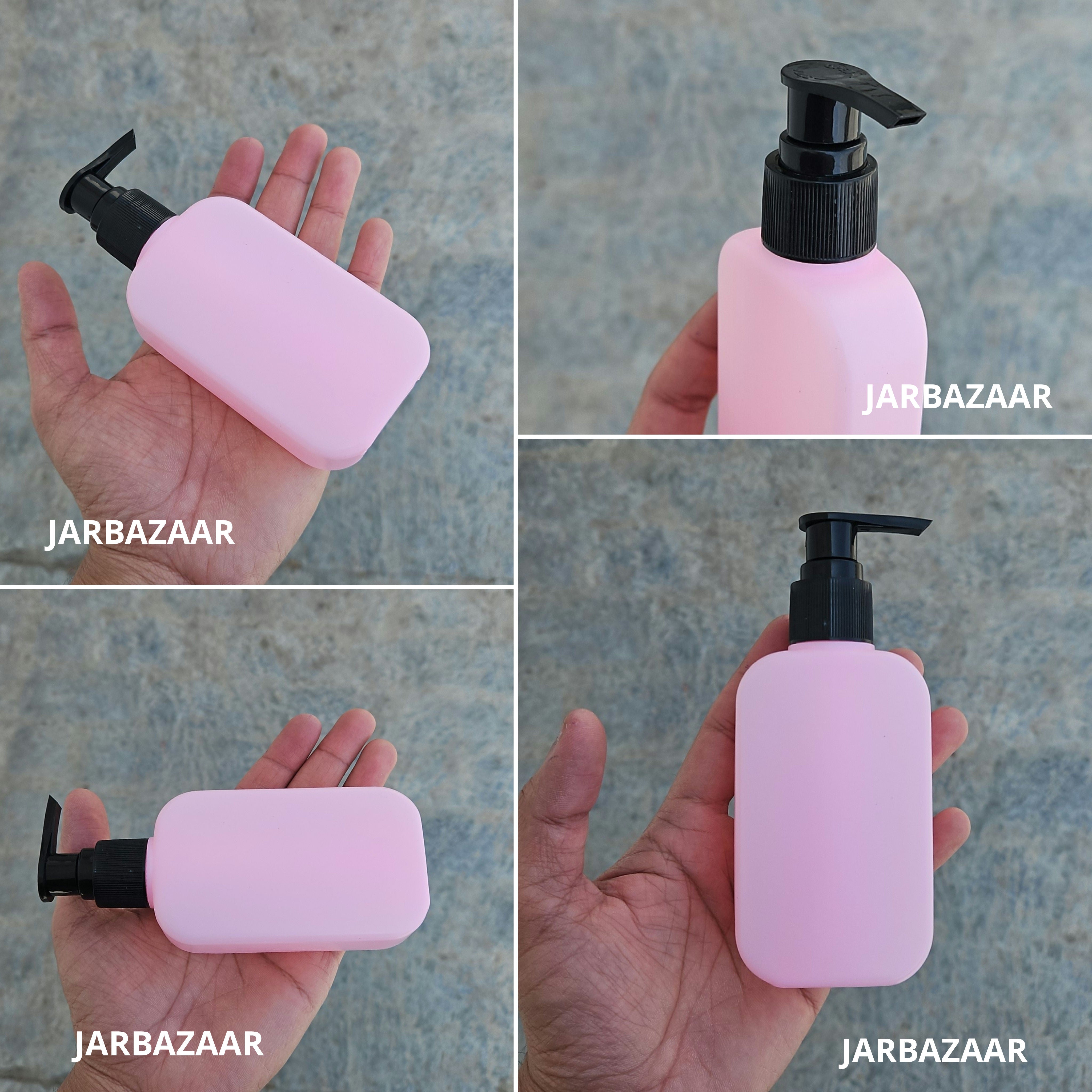 125 ML Flat Pink - HDPE BOTTLE (With Plain Dispenser Pumps)