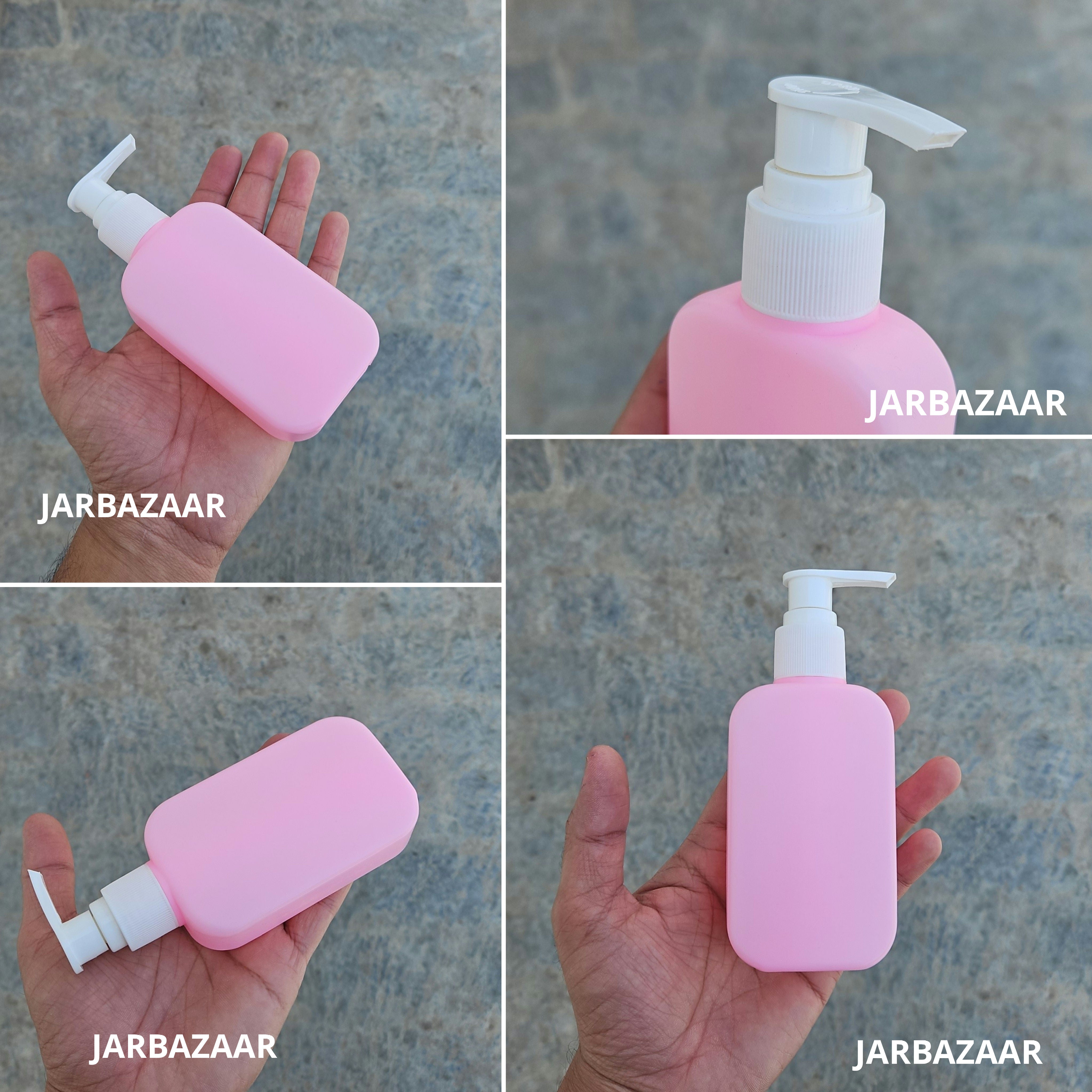 125 ML Flat Pink - HDPE BOTTLE (With Plain Dispenser Pumps)