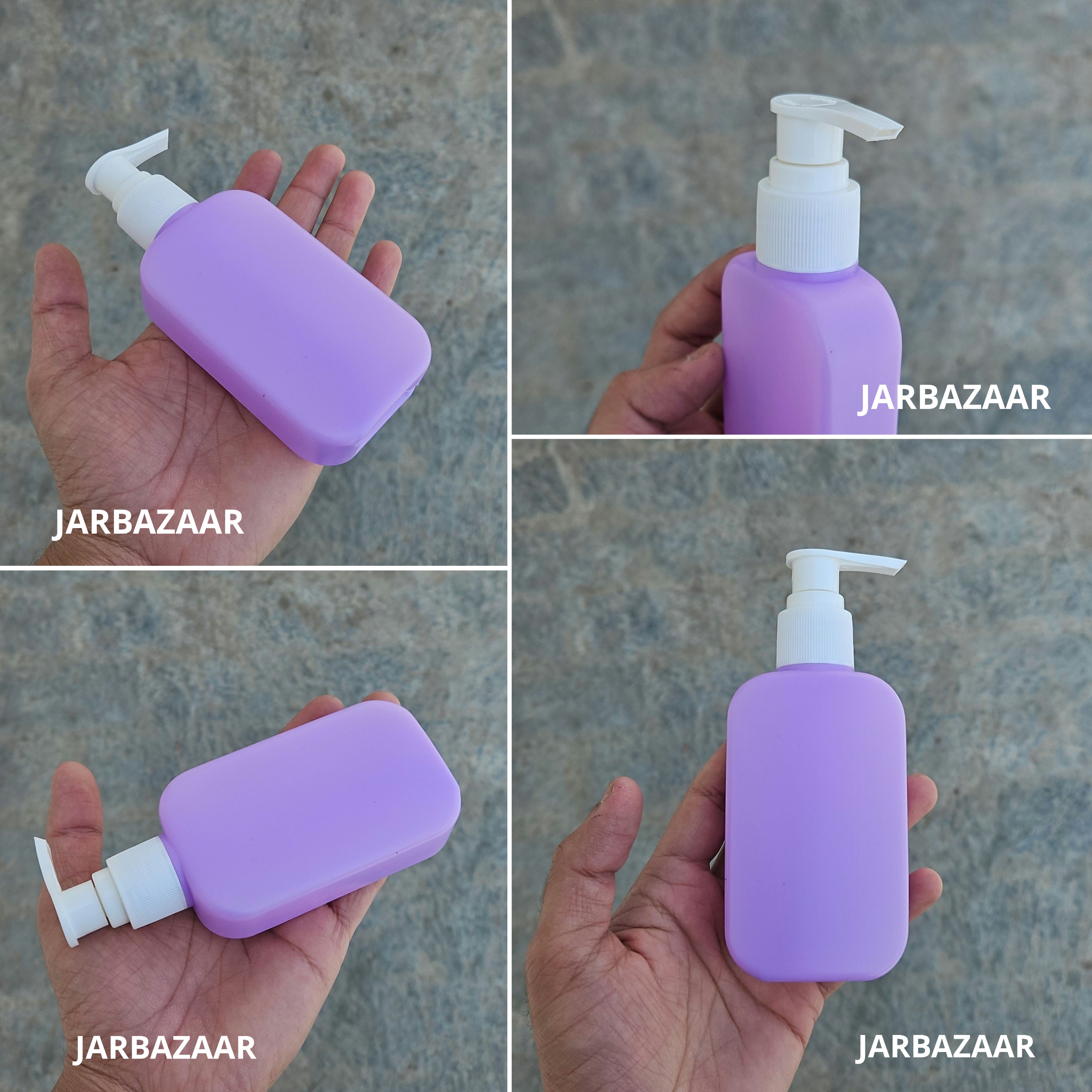 125 ML Flat Purple - HDPE BOTTLE (With Plain Dispenser Pumps)