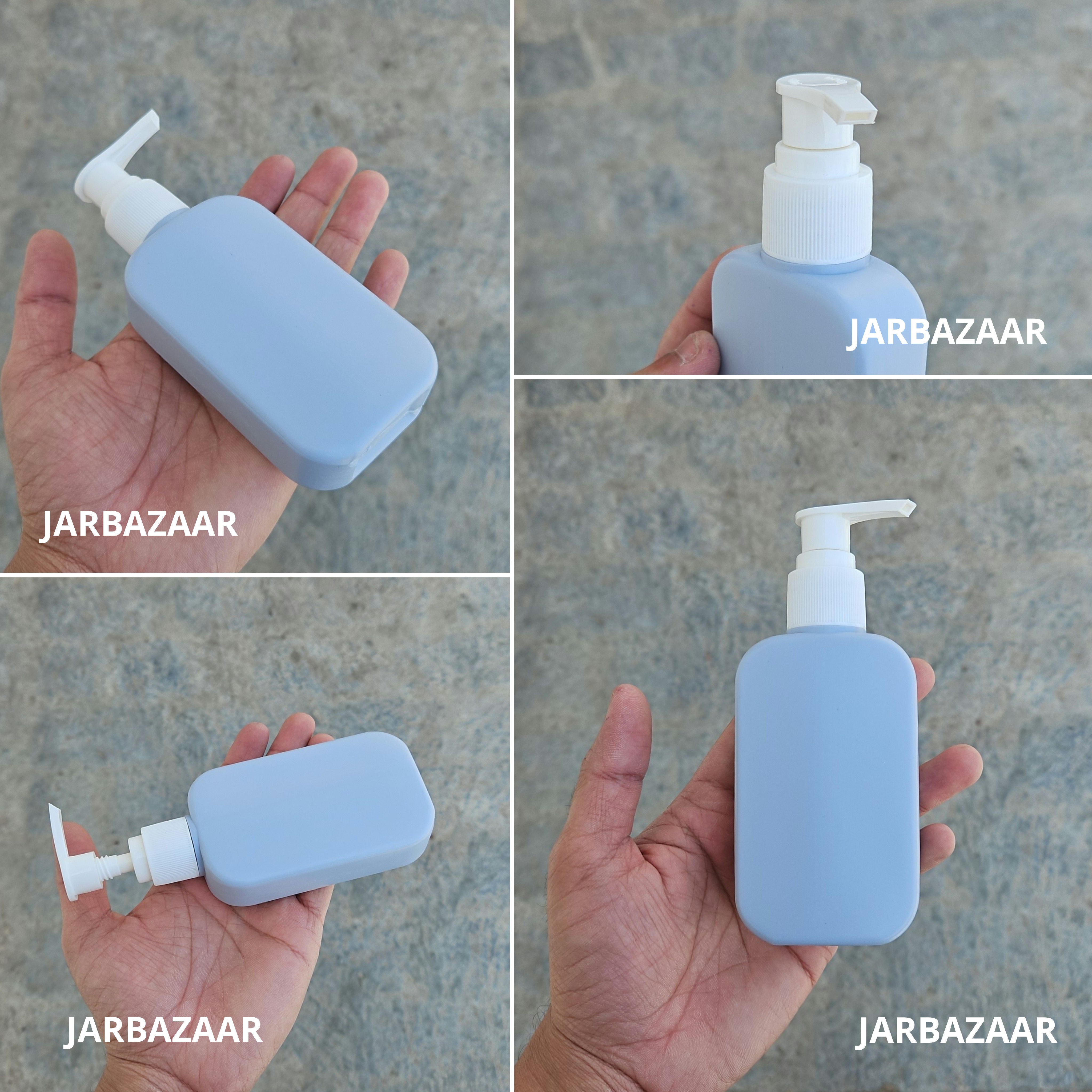 125 ML Flat Grey - HDPE BOTTLE (With Plain Dispenser Pumps)