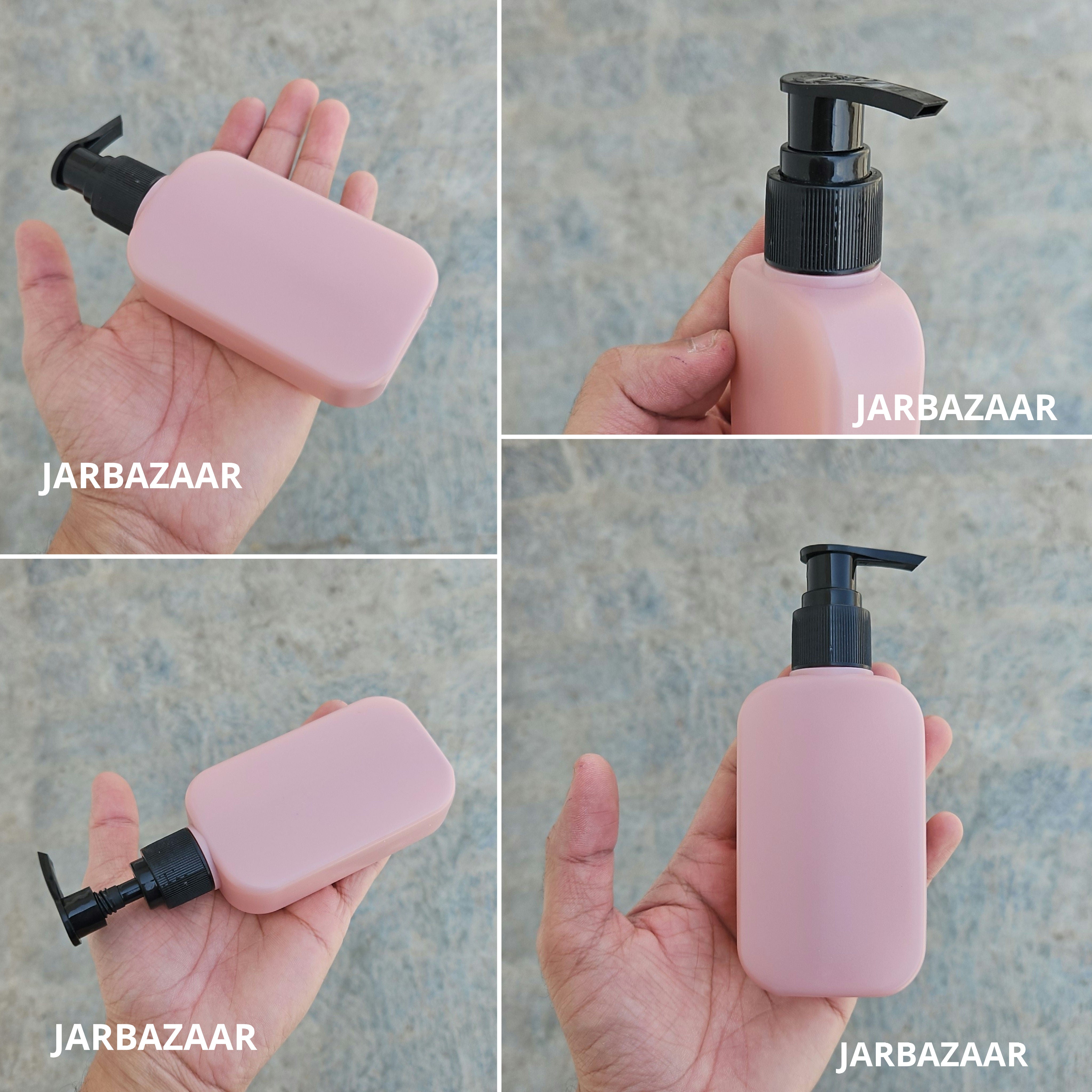 125 ML Flat Dark Pink - HDPE BOTTLE (With Plain Dispenser Pumps)