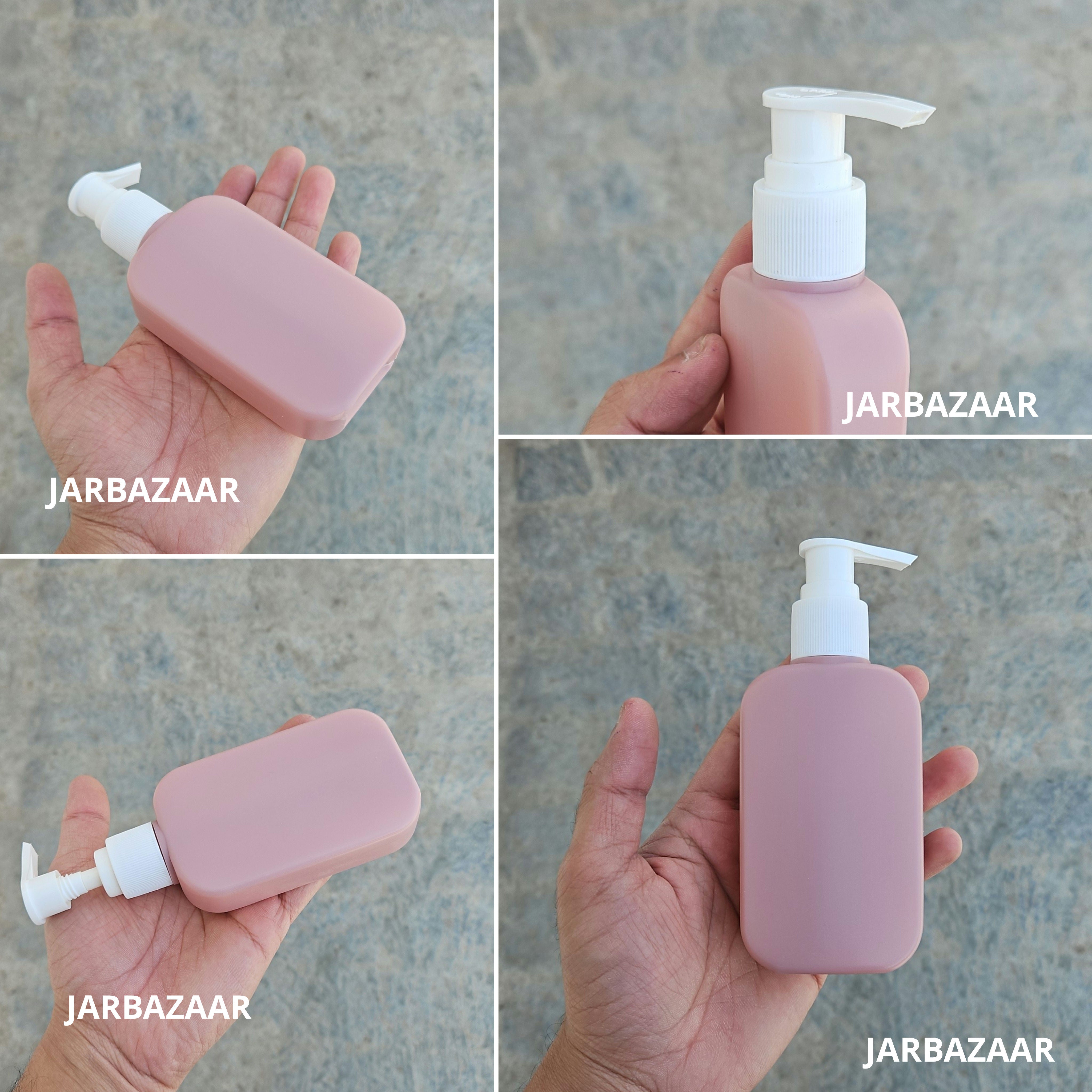 125 ML Flat Dark Pink - HDPE BOTTLE (With Plain Dispenser Pumps)