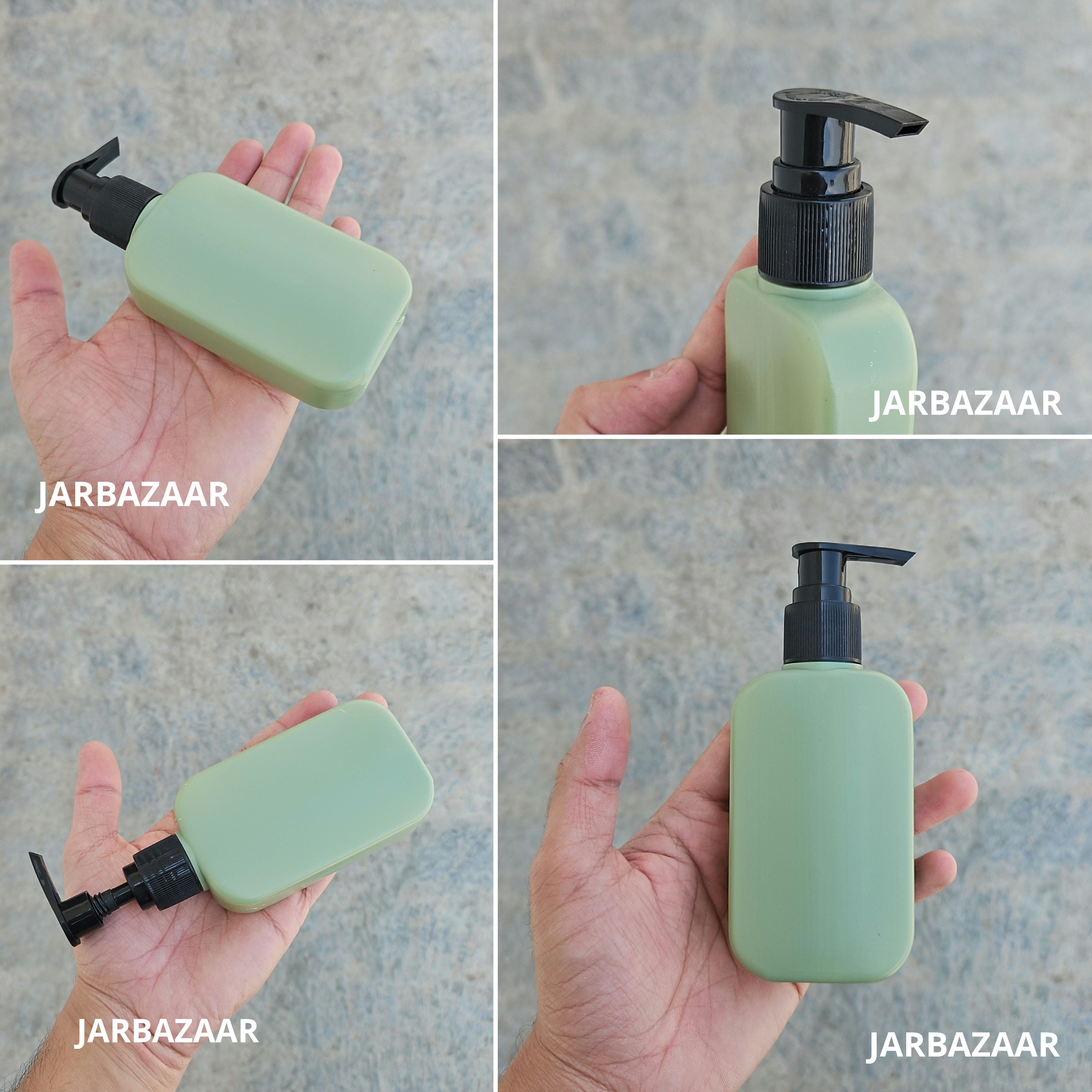 125 ML Flat Dark Green - HDPE BOTTLE (With Plain Dispenser Pumps)