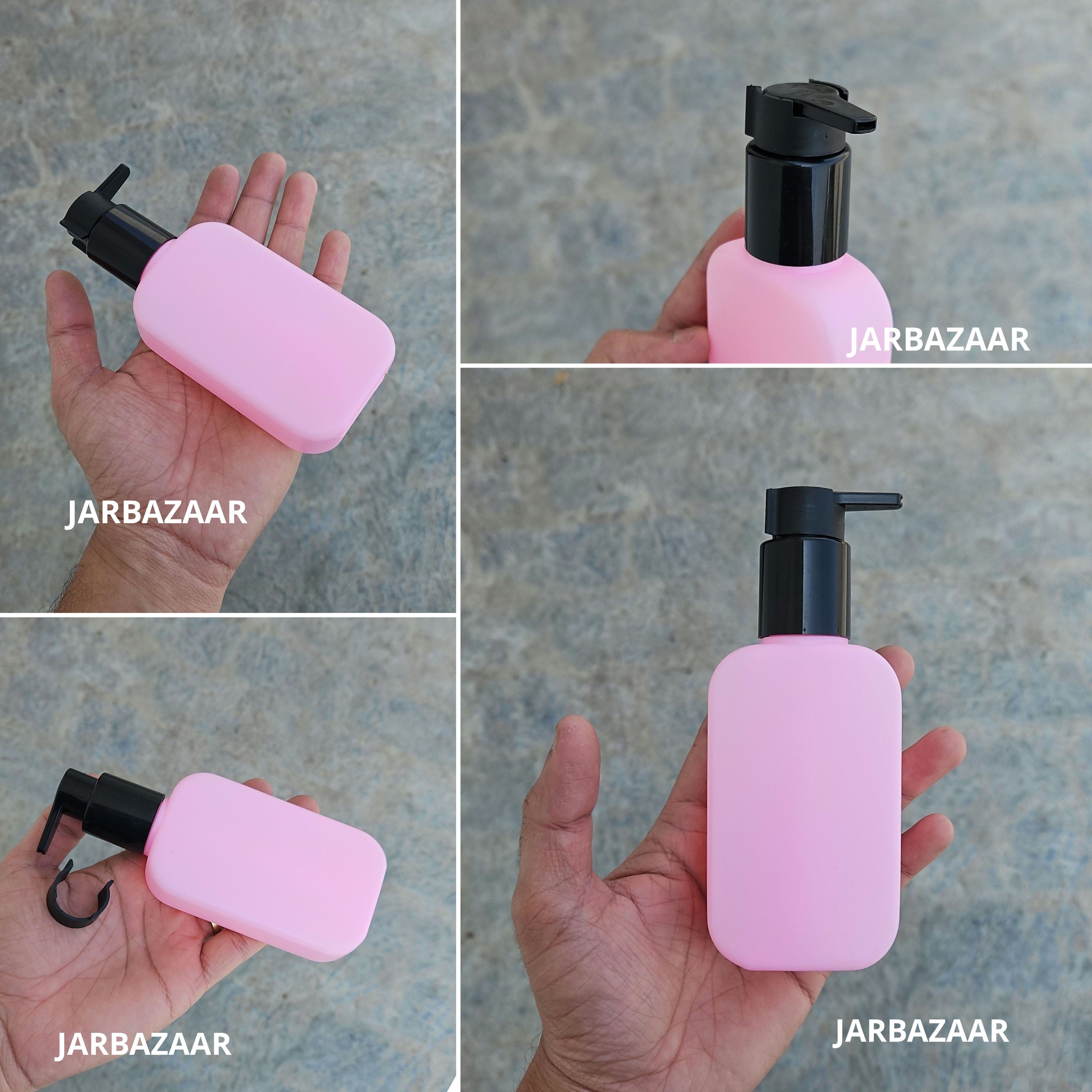 125 ML Flat Pink - HDPE BOTTLE (With ClipLock Dispenser Pumps)