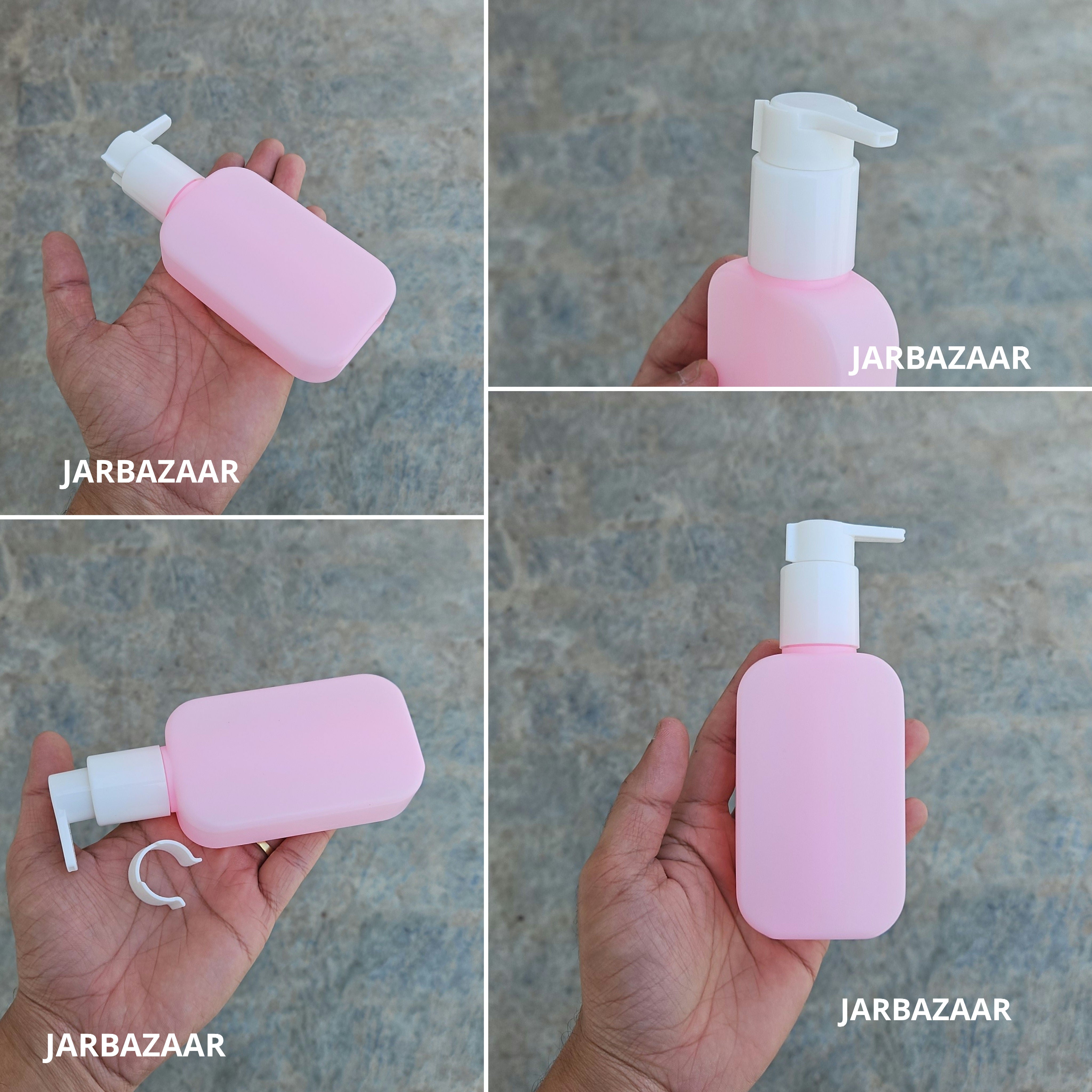 125 ML Flat Pink - HDPE BOTTLE (With ClipLock Dispenser Pumps)