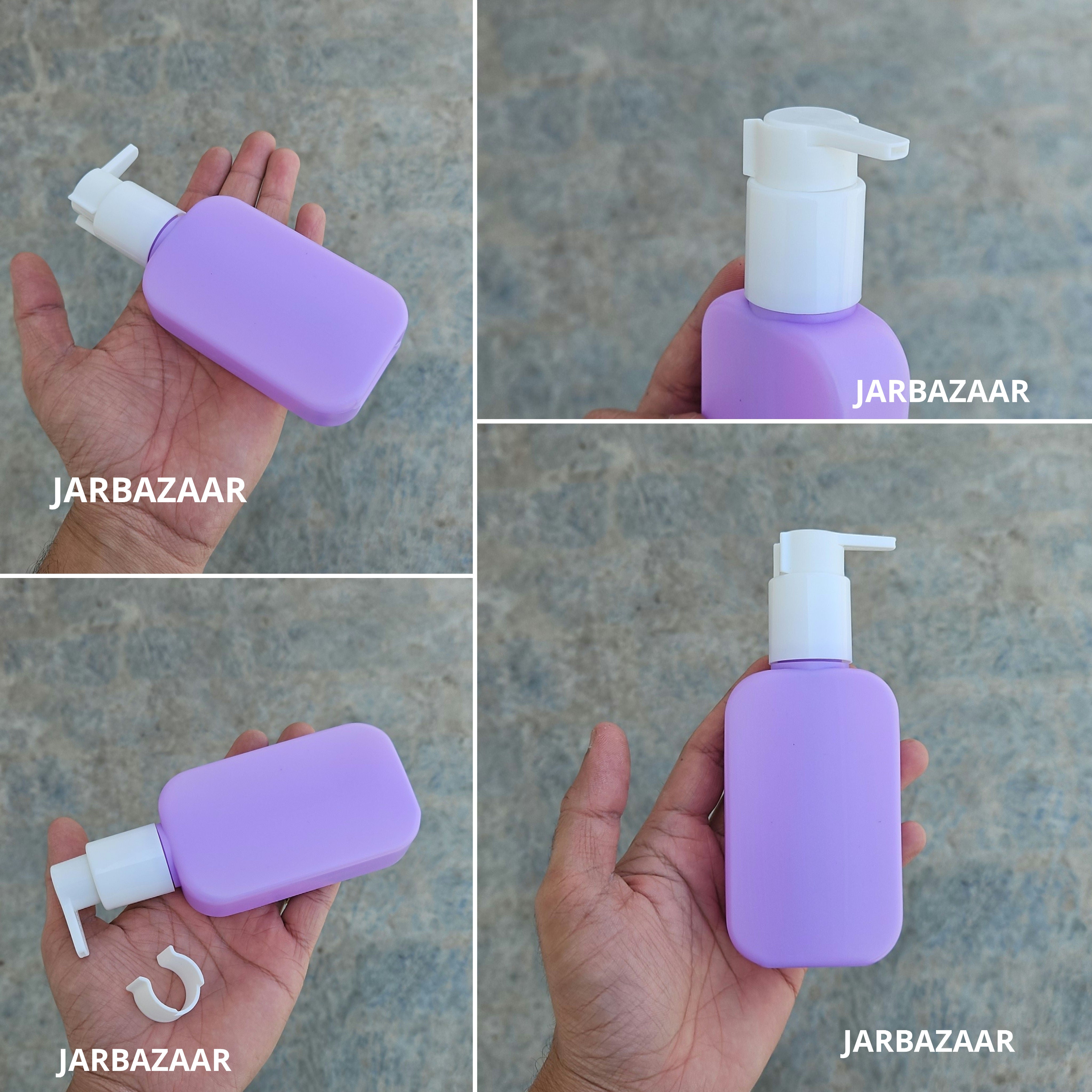 125 ML Flat Purple - HDPE BOTTLE (With ClipLock Dispenser Pumps)