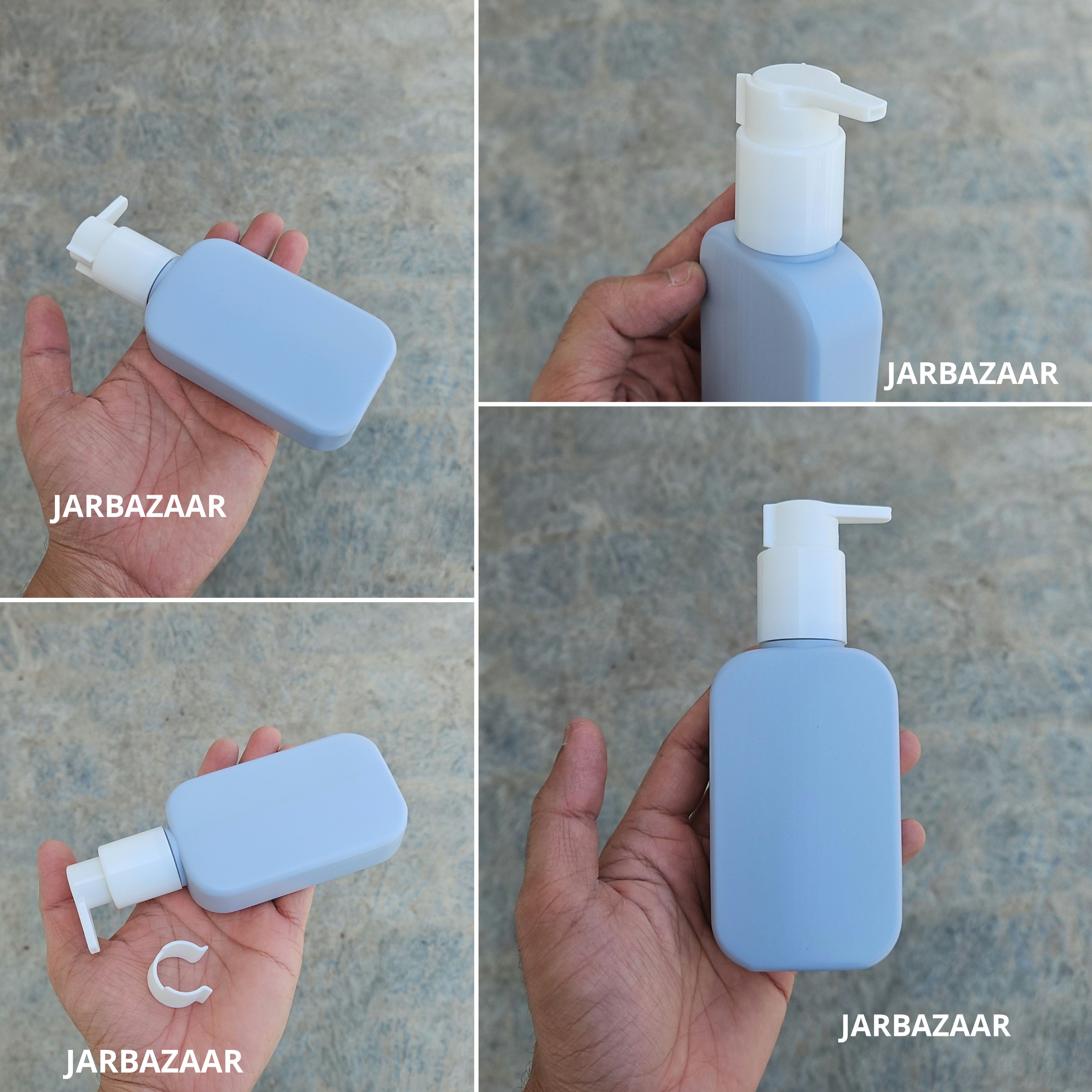 125 ML Flat Grey - HDPE BOTTLE (With ClipLock Dispenser Pumps)