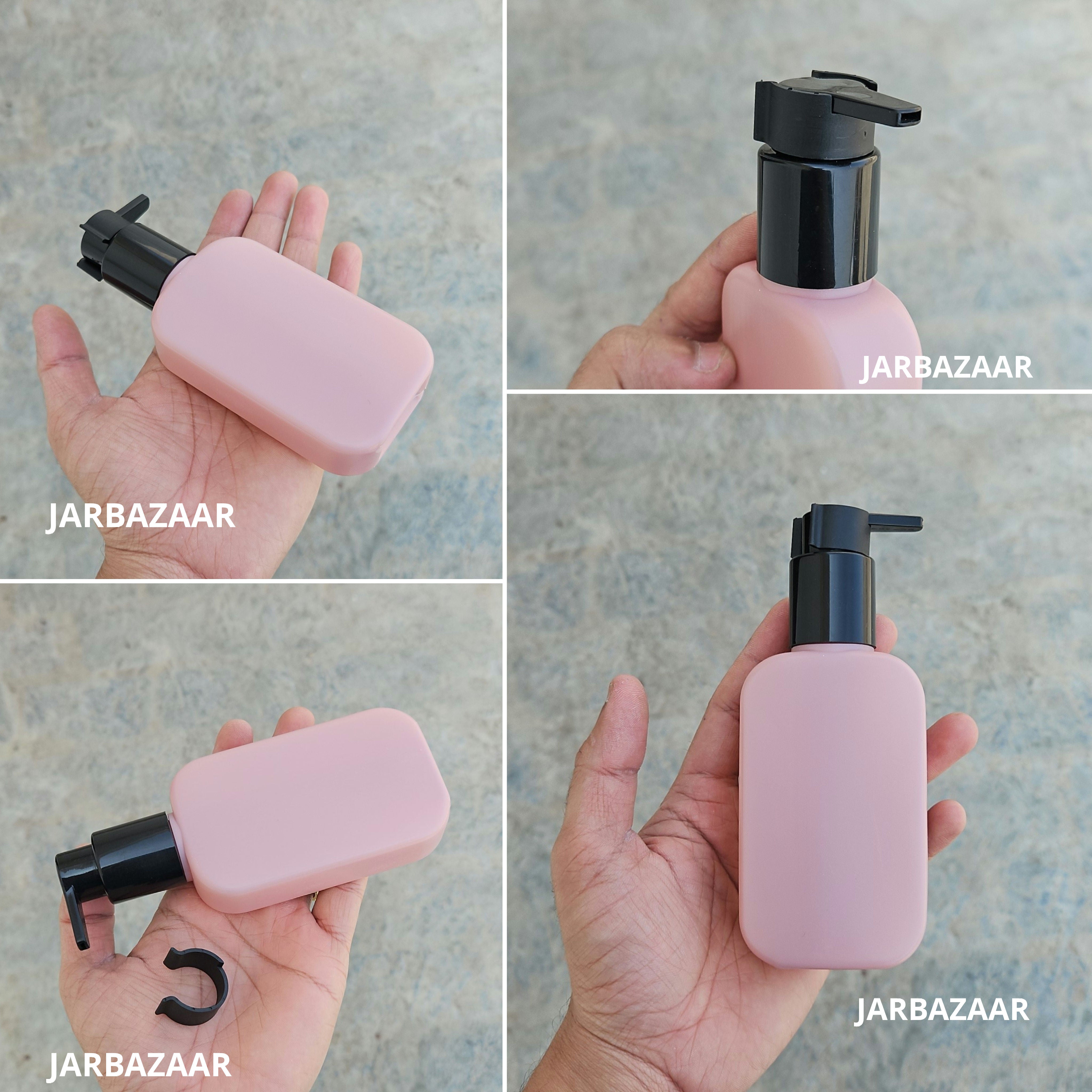 125 ML Flat Dark Pink - HDPE BOTTLE (With ClipLock Dispenser Pumps)
