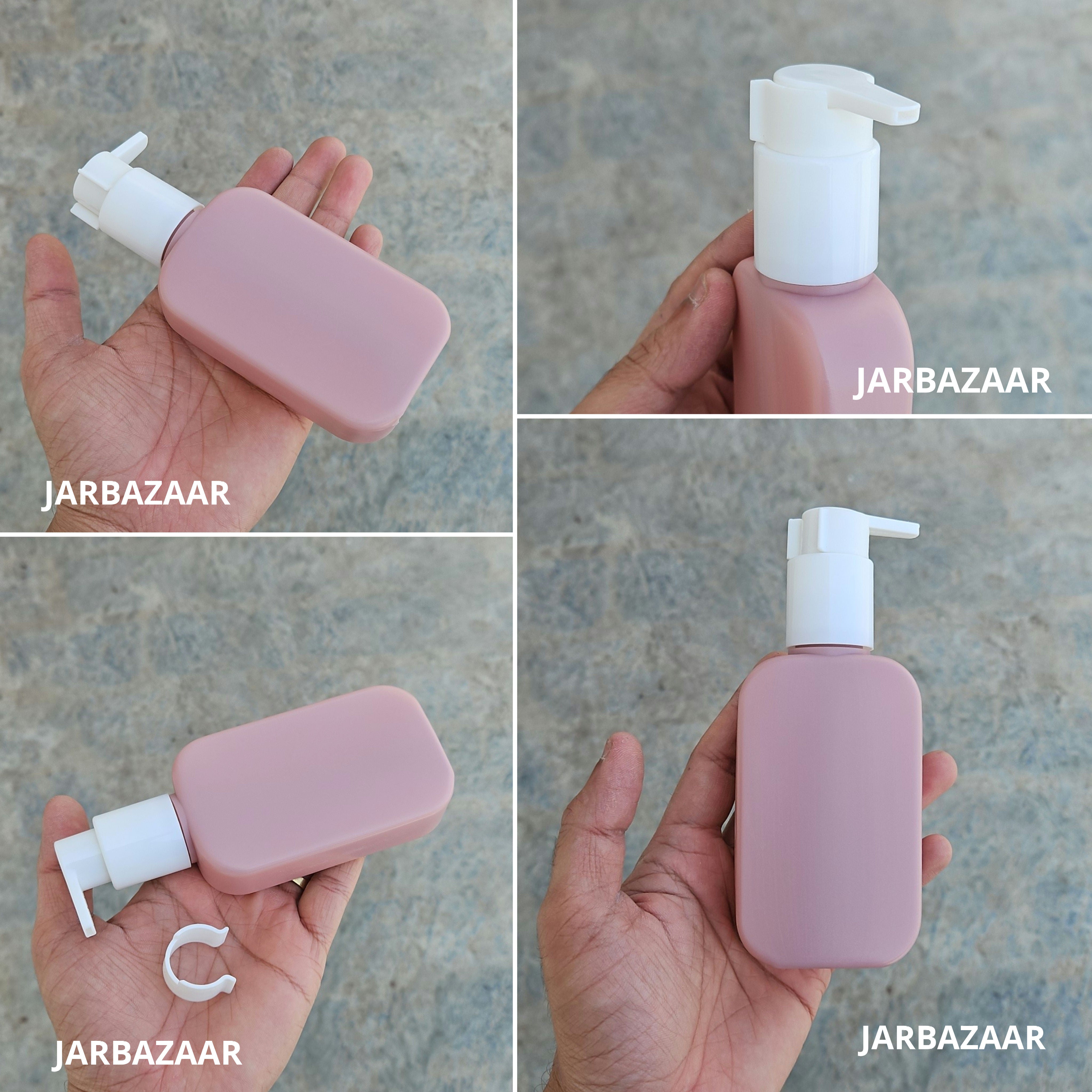 125 ML Flat Dark Pink - HDPE BOTTLE (With ClipLock Dispenser Pumps)