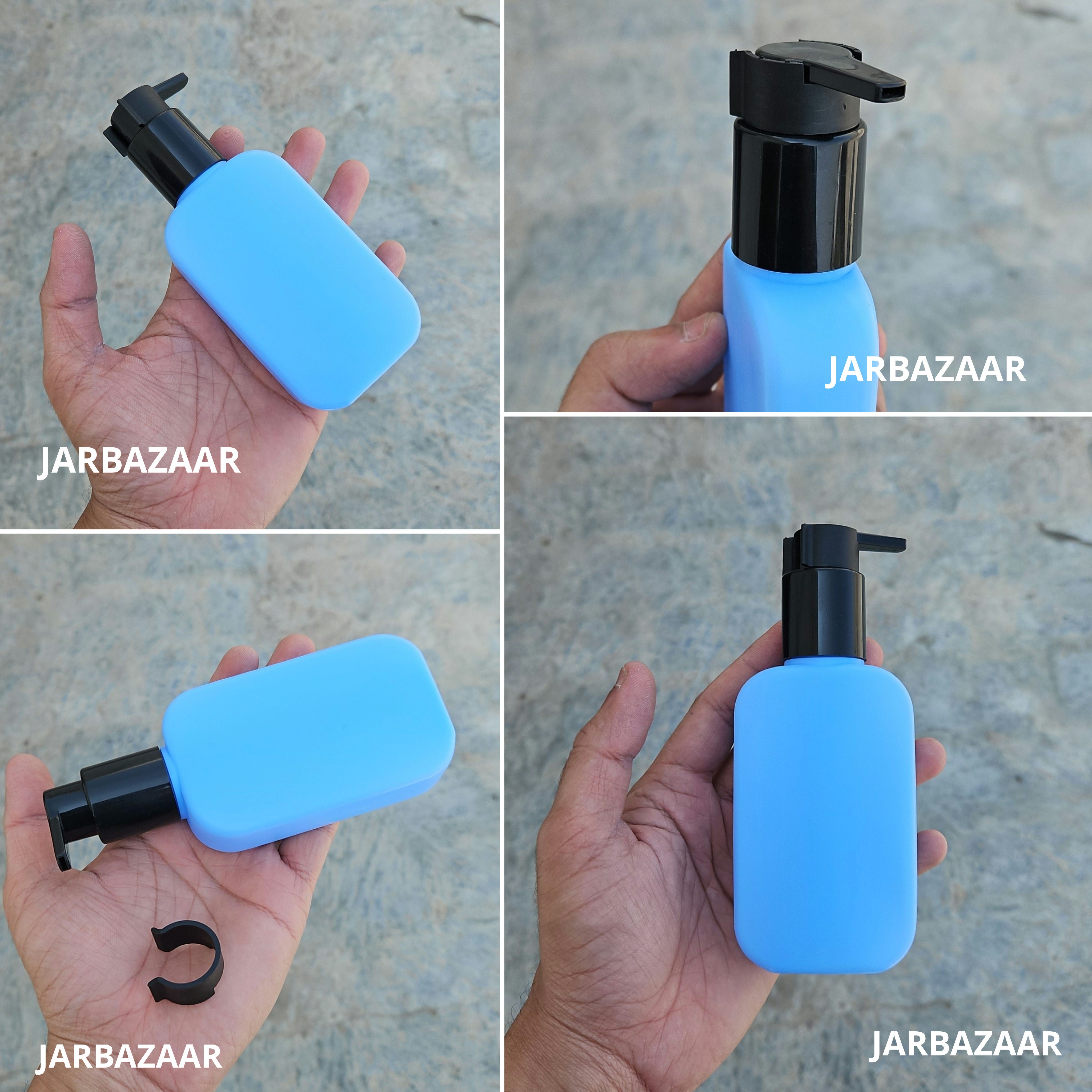 125 ML Flat Sky Blue - HDPE BOTTLE (With ClipLock Dispenser Pumps)