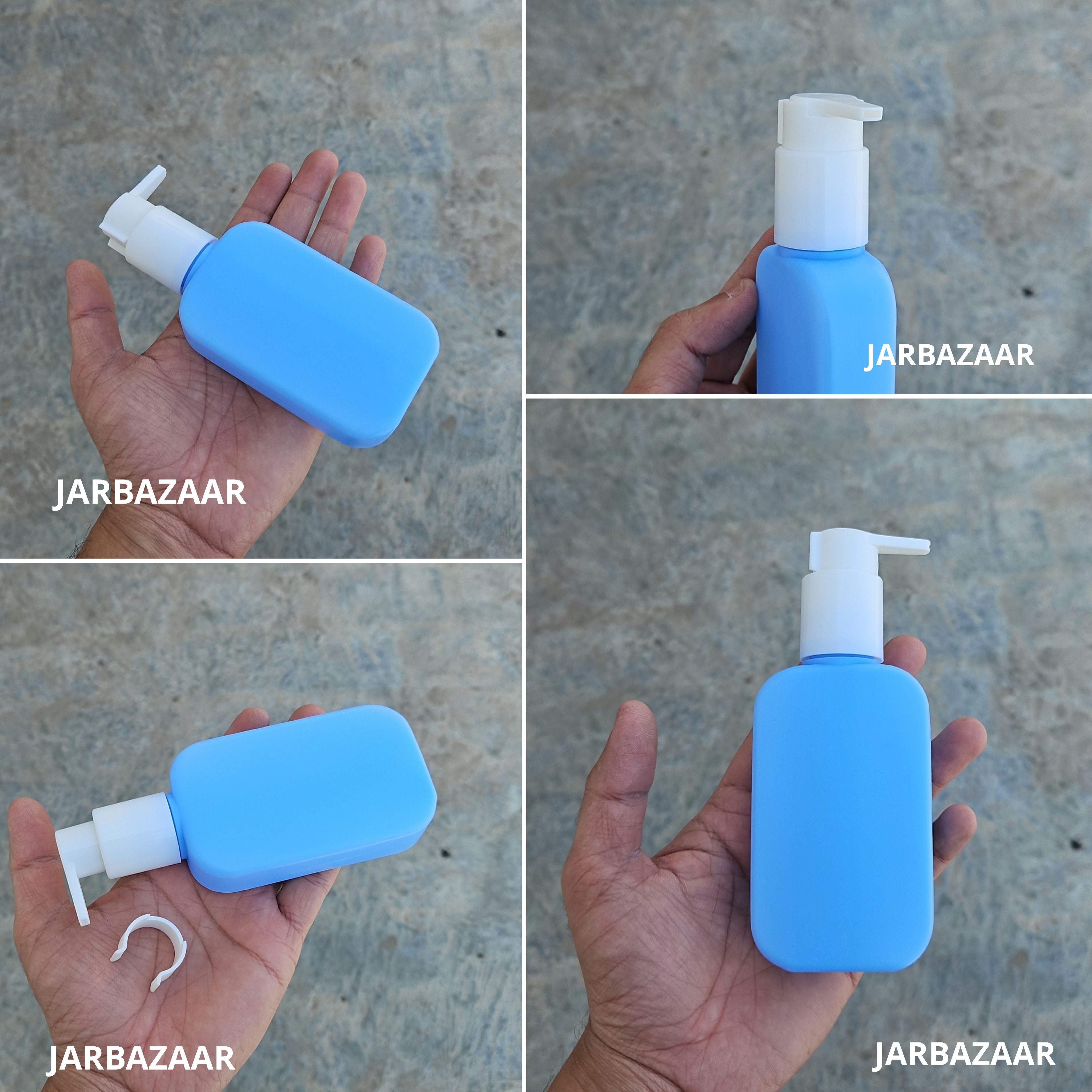 125 ML Flat Sky Blue - HDPE BOTTLE (With ClipLock Dispenser Pumps)