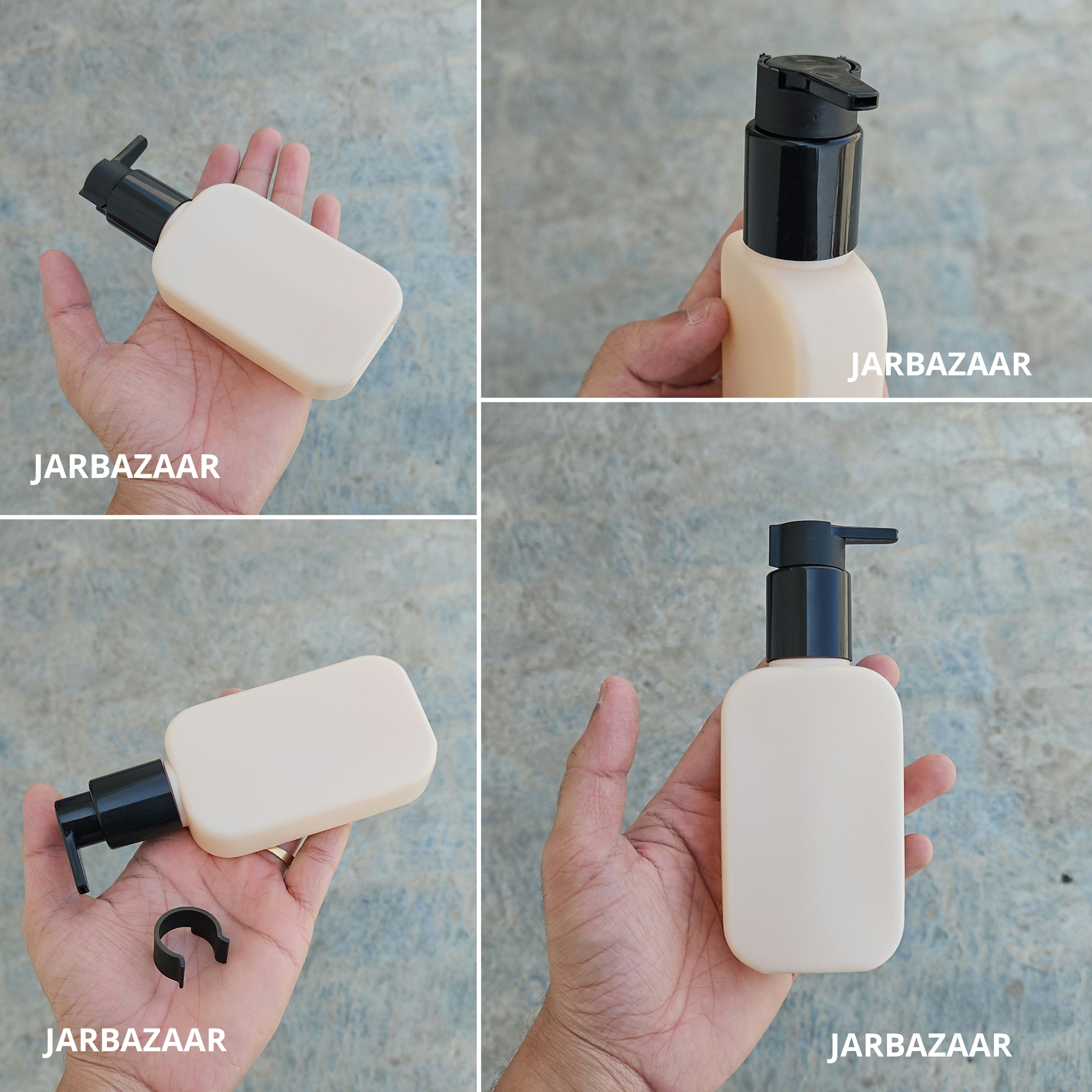 125 ML Flat Cream - HDPE BOTTLE (With ClipLock Dispenser Pumps)