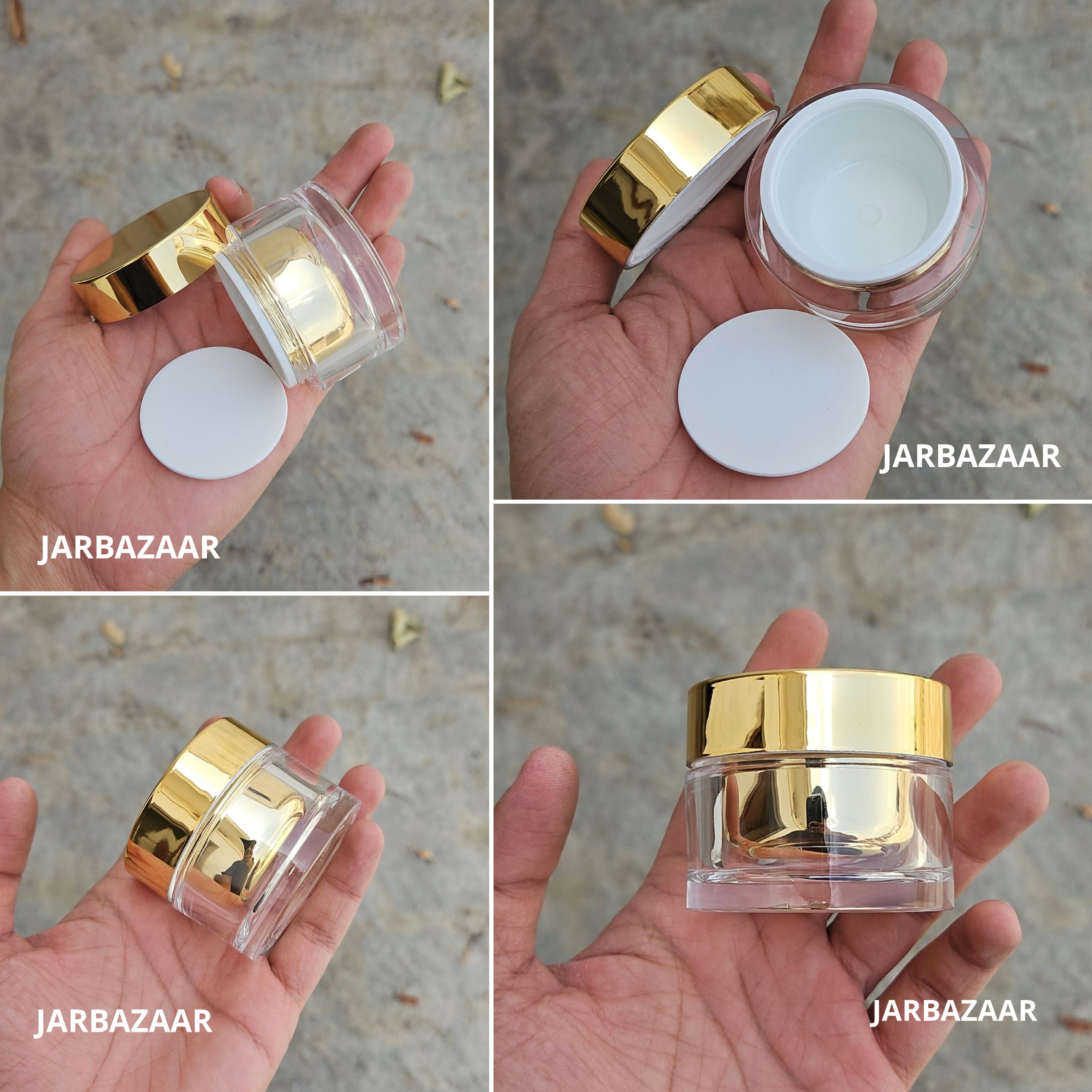 30 Gram Premium Double- Walled Golden Acrylic Cosmetic Jar