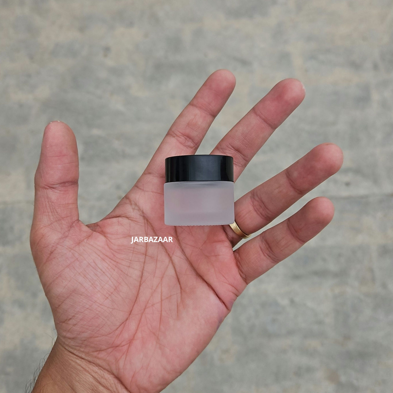 10 Gram Frosted Glass Jar (Black Cap)