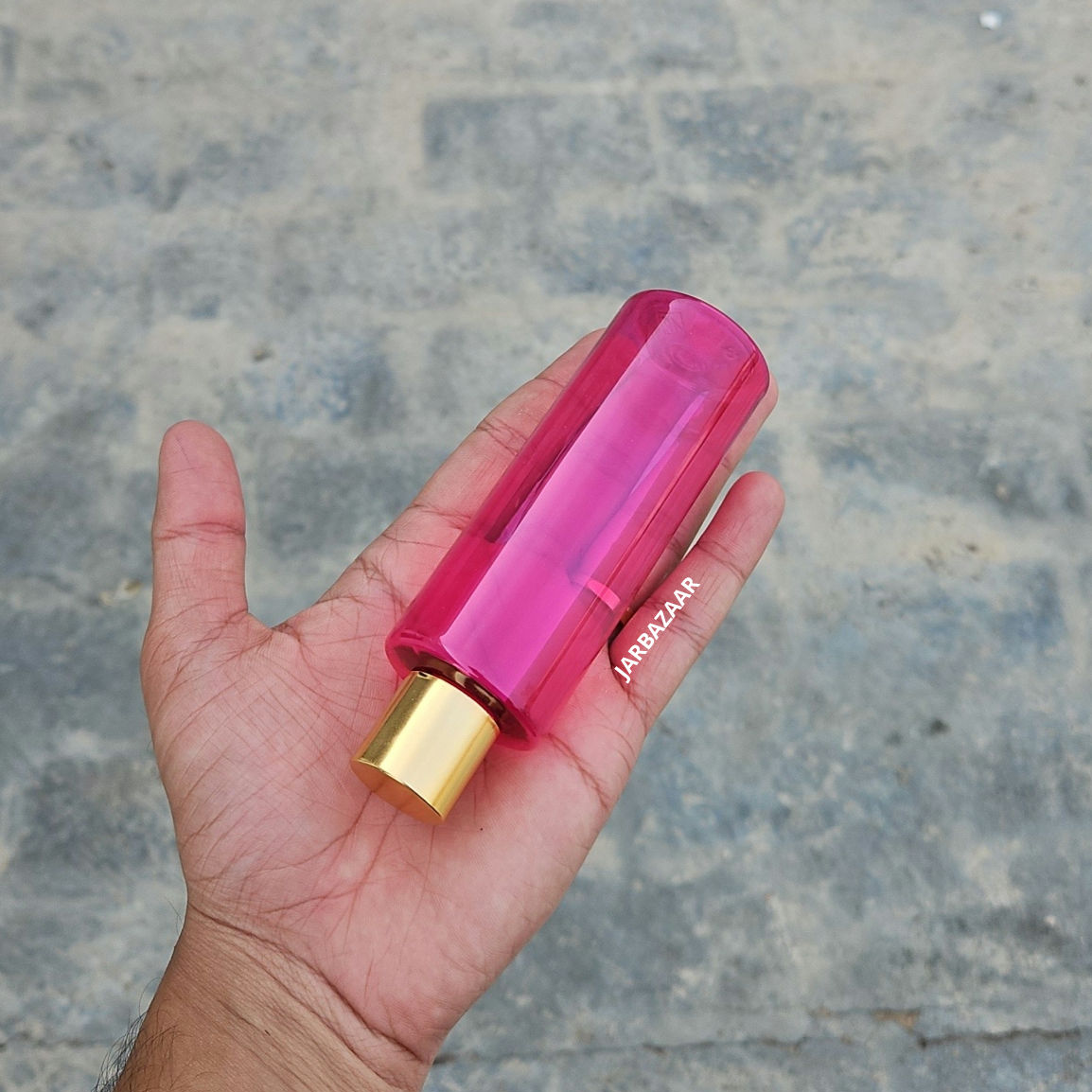 100 ML Gli Pink Oil Bottle (With Golden Cap)