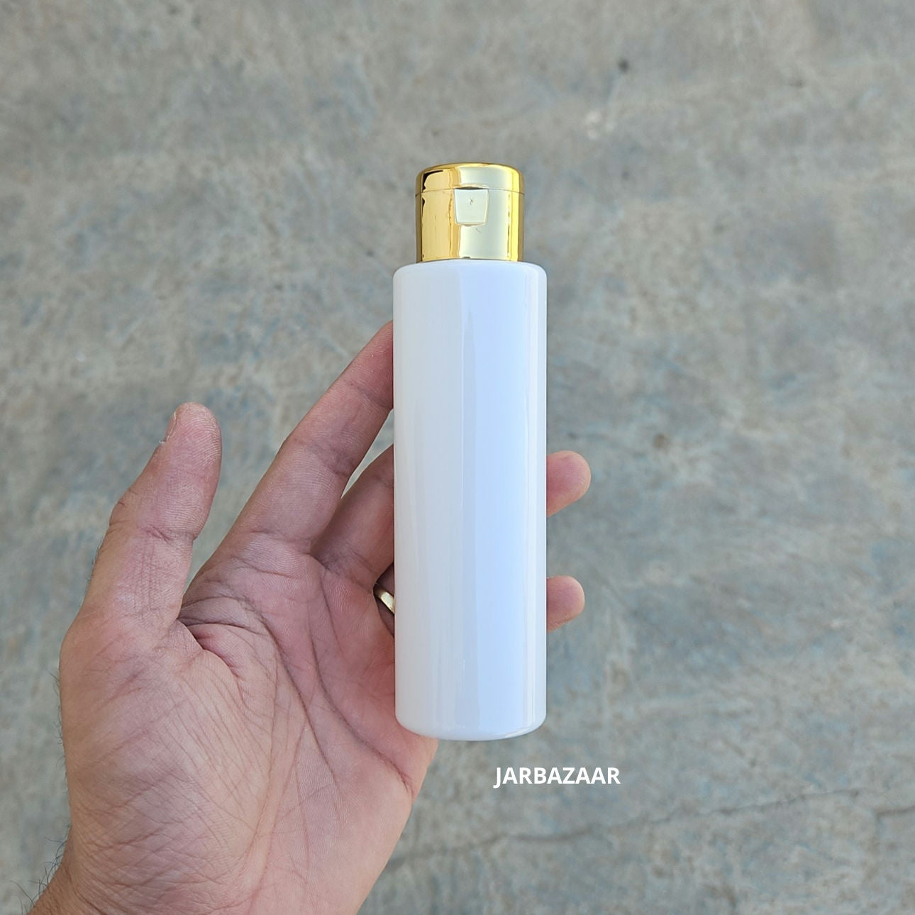 100 ML Sleek White Pet Bottle (With Golden Fliptop Caps)