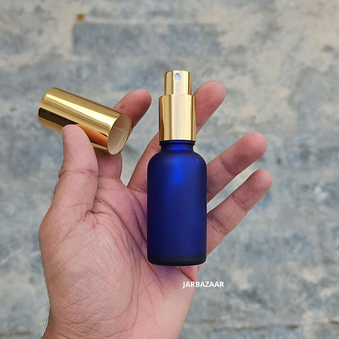 30 ML Blue Frosted Glass Perfume Bottle