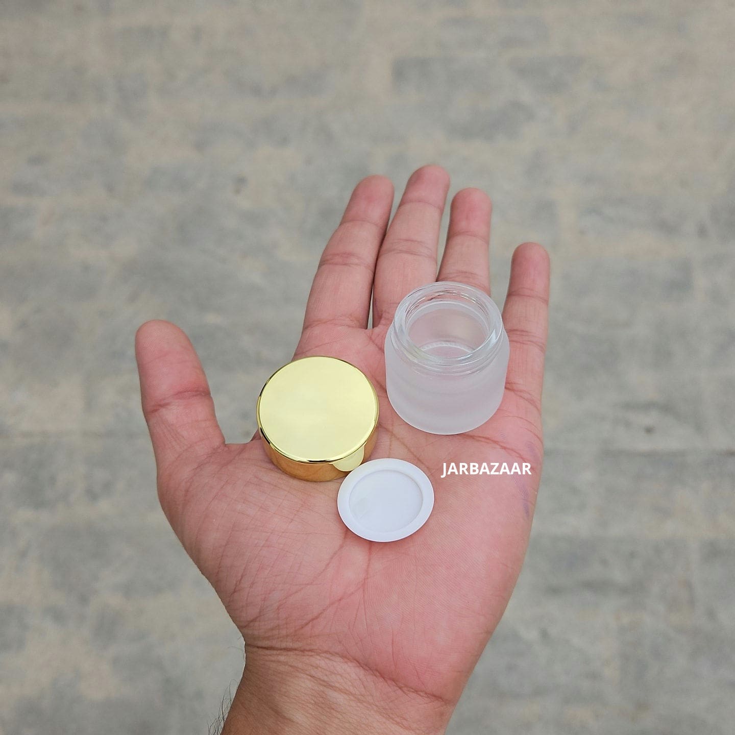 10 Gram Frosted Glass Jar (Golden Cap)