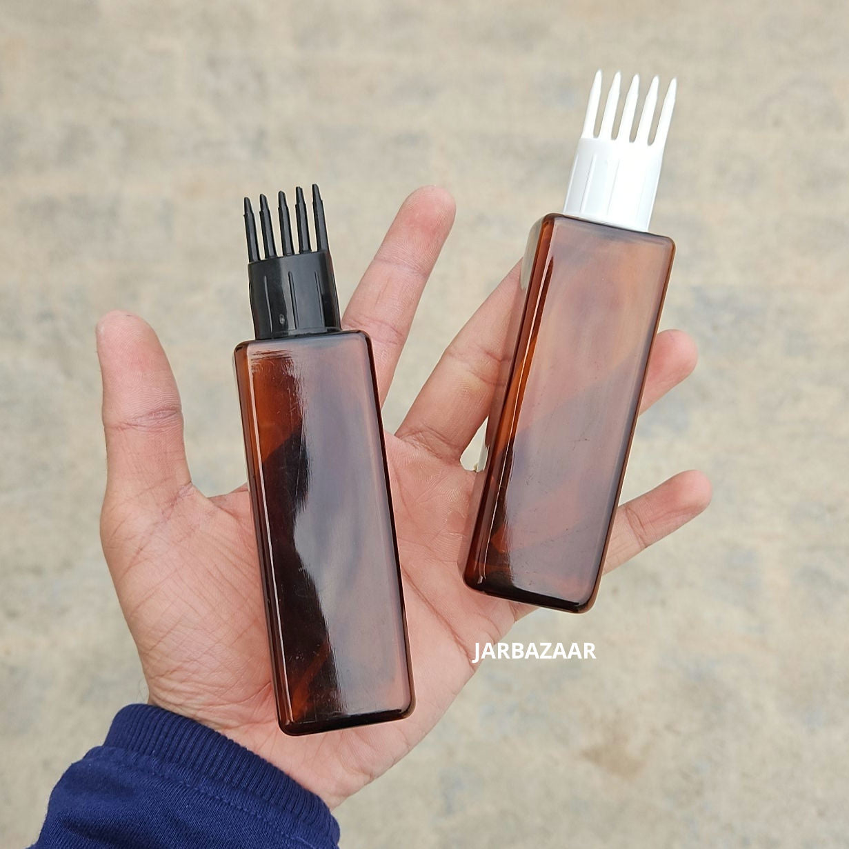 100 ML Square Amber Pet Bottle (With Comb Cap)