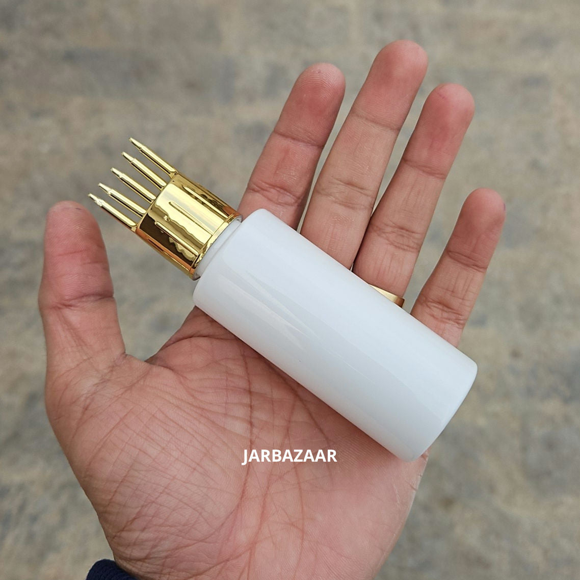 50 ML GLI White Pet Bottle (With Golden Comb Cap)