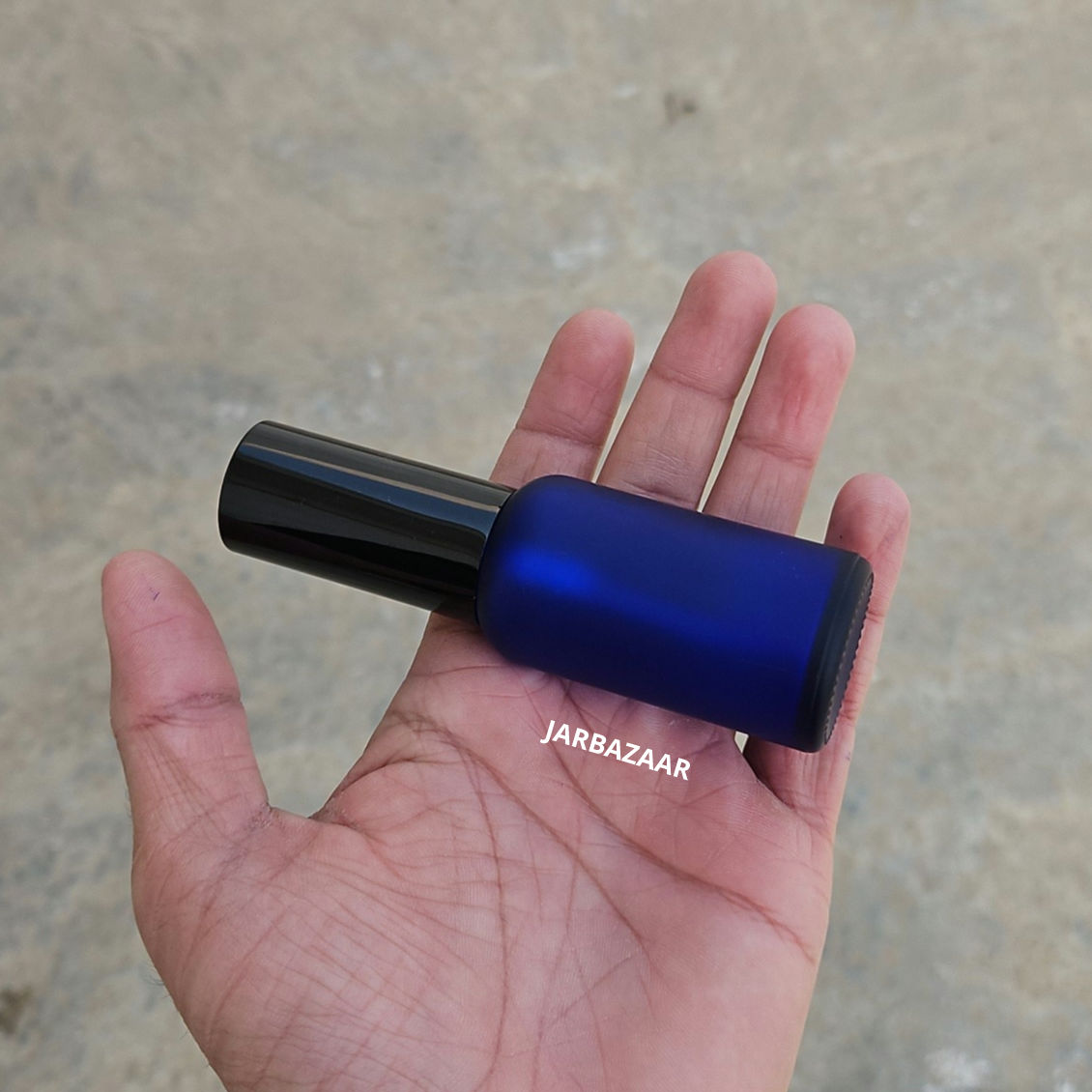 30 ml Blue Frosted Glass bottle (With Premium Black Serum Pumps)