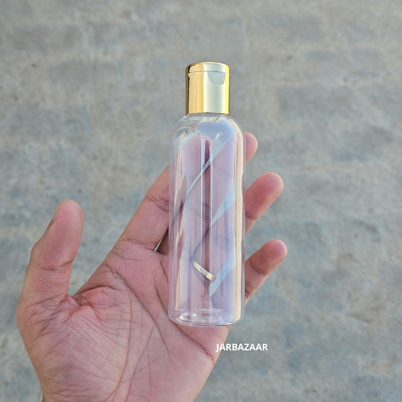 100 ML Avon Transparent Pet Bottle (With Golden Fliptop Caps)