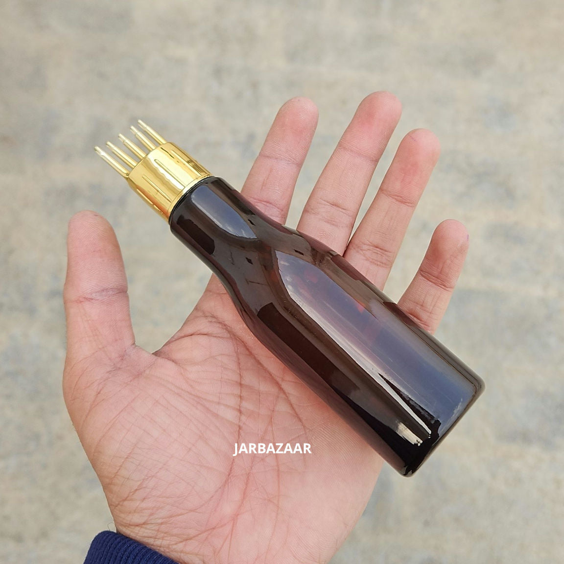 100 ML Asta Amber Pet Bottle (With Golden Comb Cap)