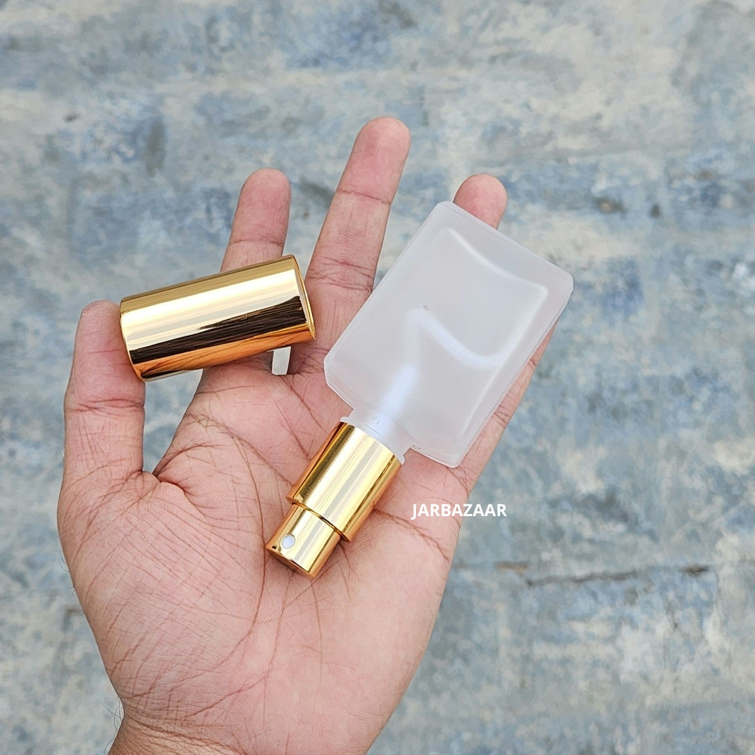 30 ML Clear Frosted Rectangular Glass Spray Bottle