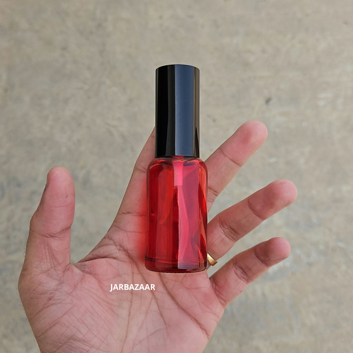 30 ML Red Glass Bottle (With Premium Black Serum Pumps)