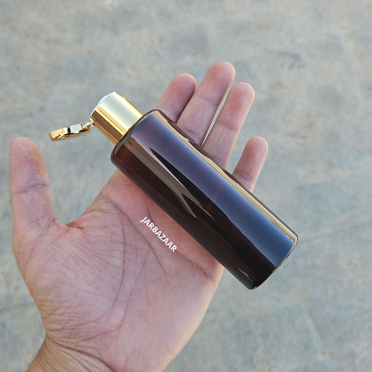 100 ML GLI Amber Pet Bottle (With Golden Fliptop Caps)