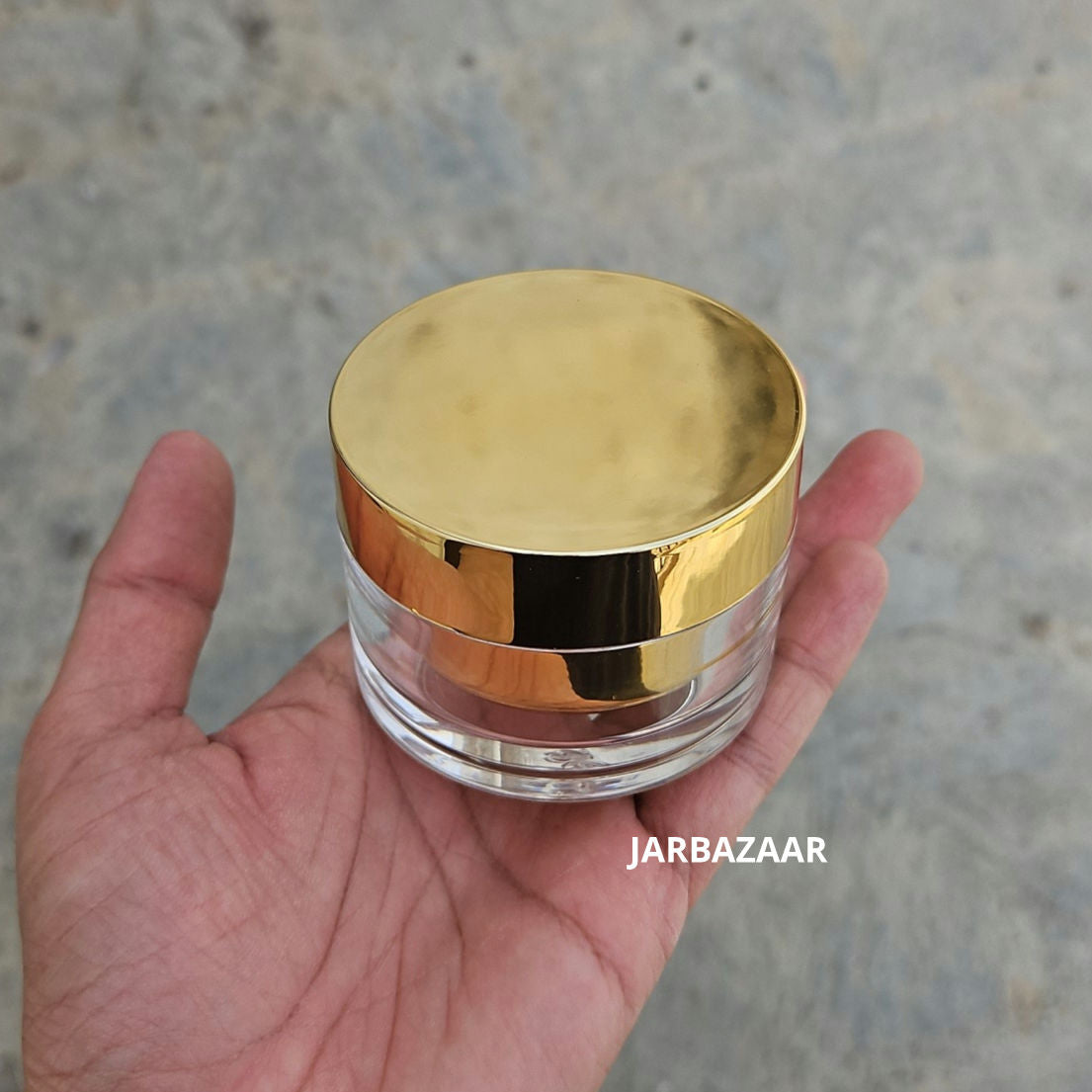 50 Gram Premium Double- Walled Golden Acrylic Cosmetic Jar