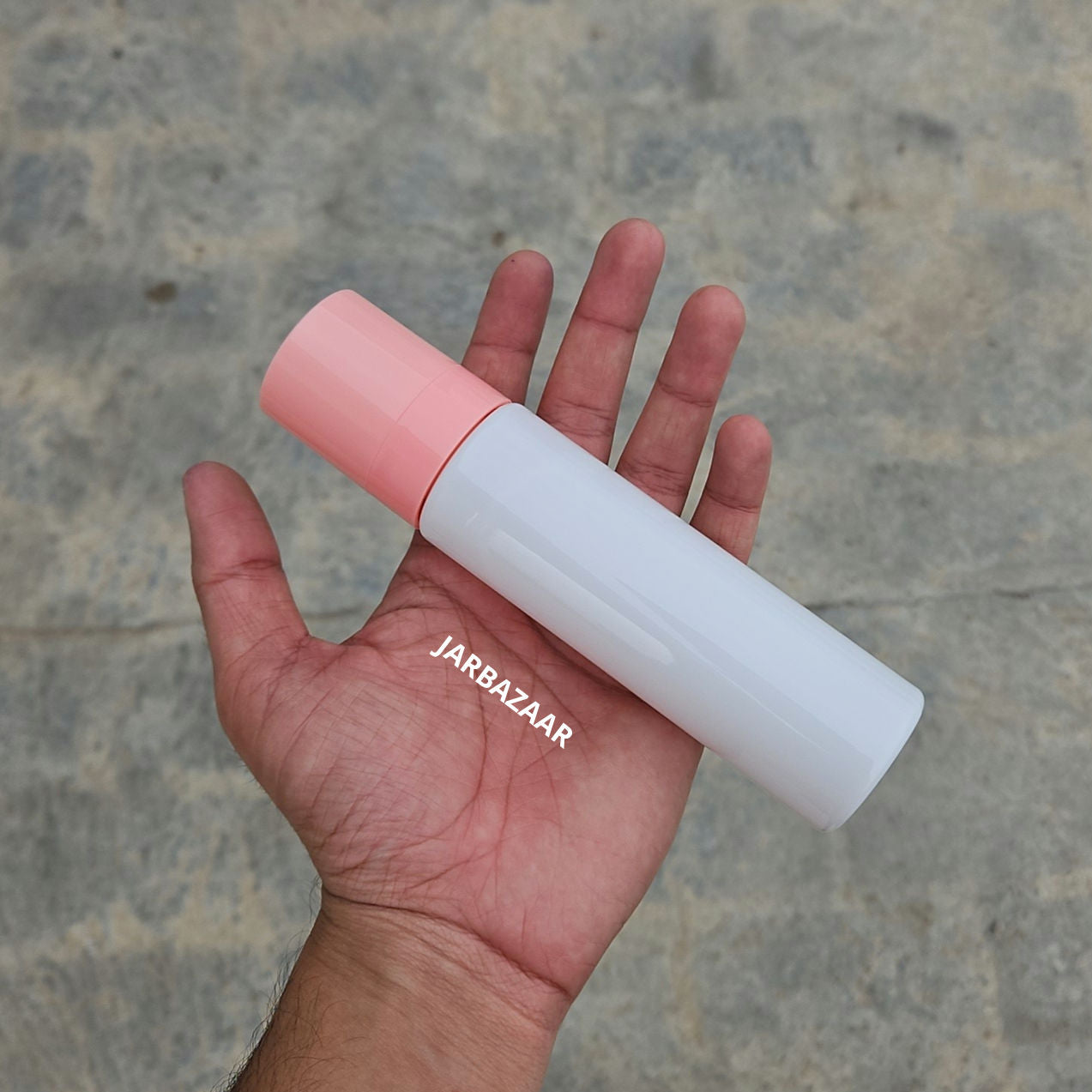 100 ML Sleek White Pet Bottle (With Pink Opaque Spray Pumps)