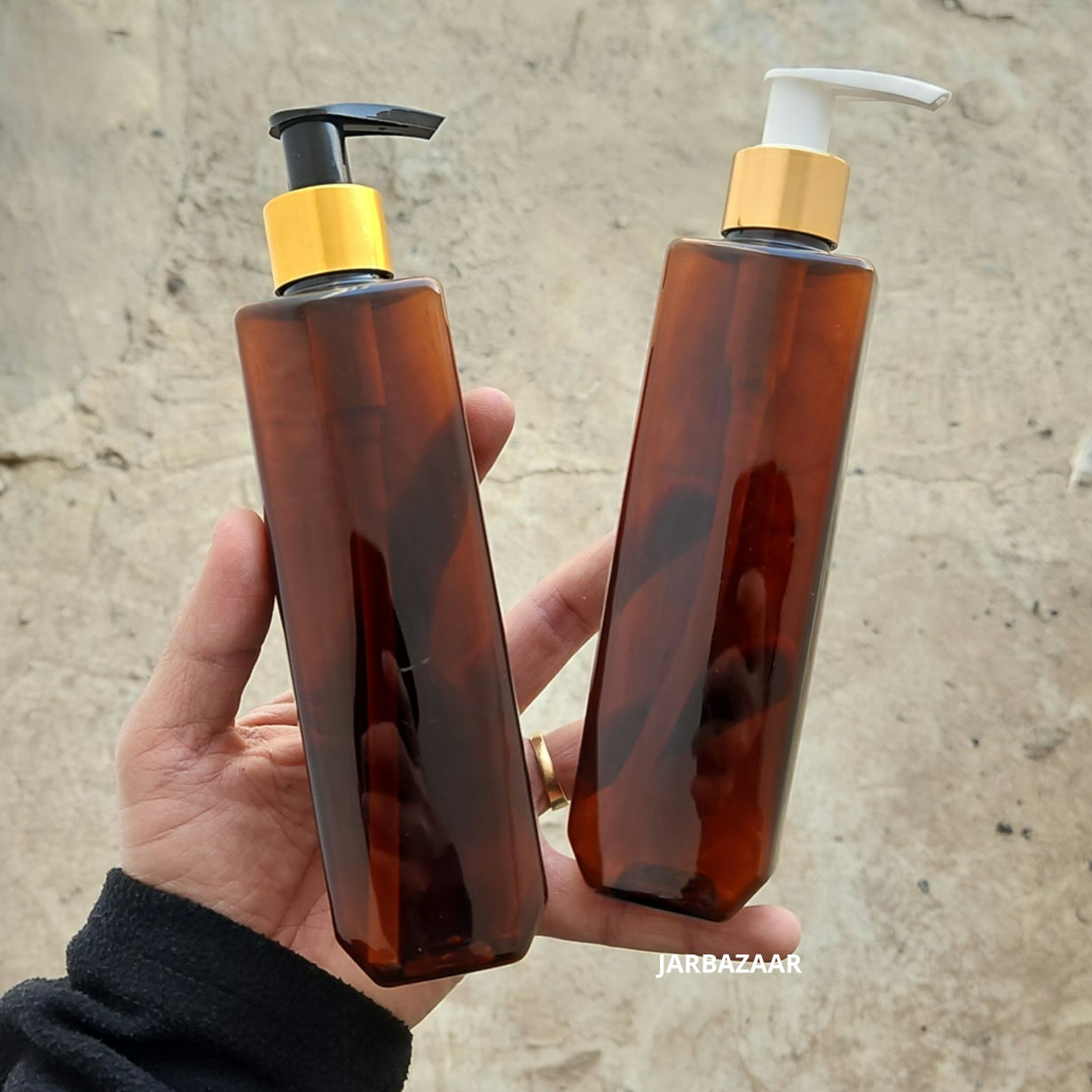 200 ML Cetra Amber Dispenser Bottle (Golden Black/Golden White)