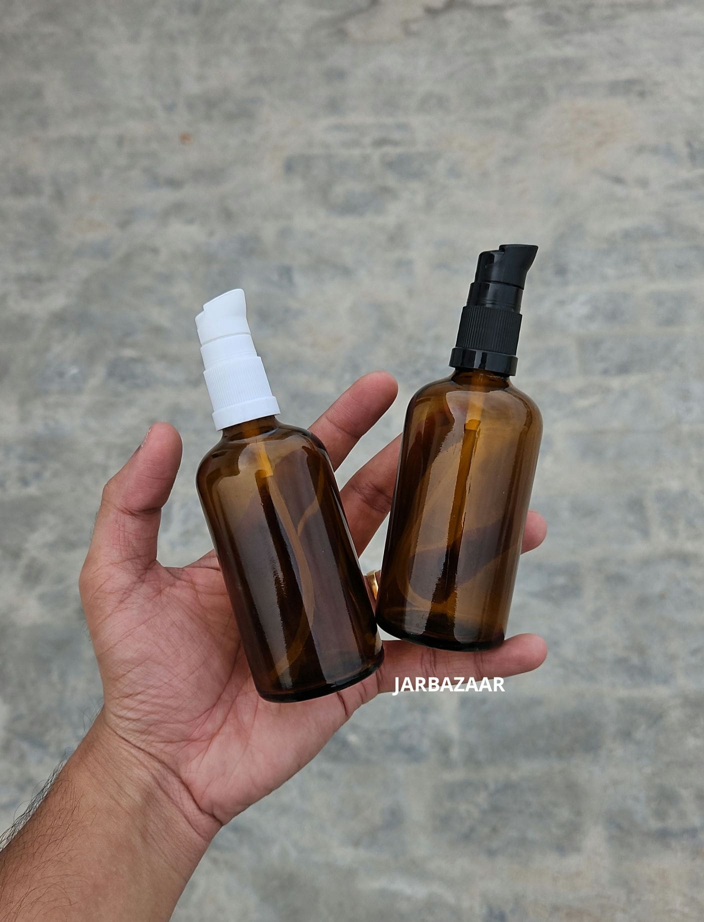 100 ML Amber Glass Bottle With Serum Pump (Type 2)