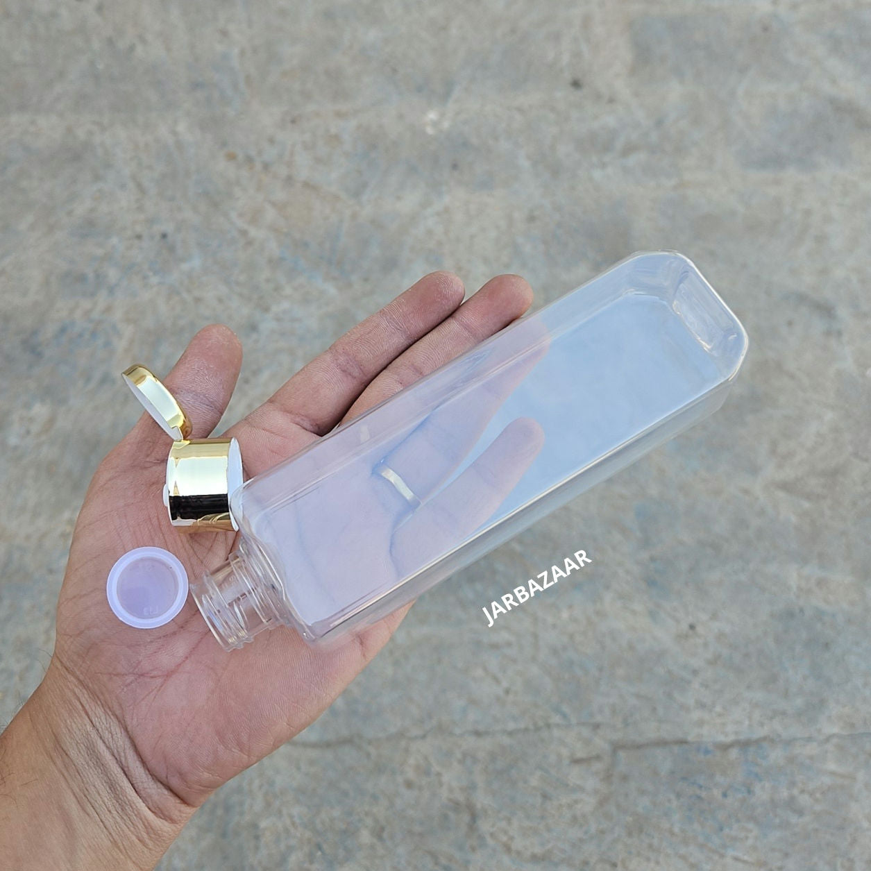 200 ML Cetra Transparent Pet Bottle (With Golden Fliptop Caps)