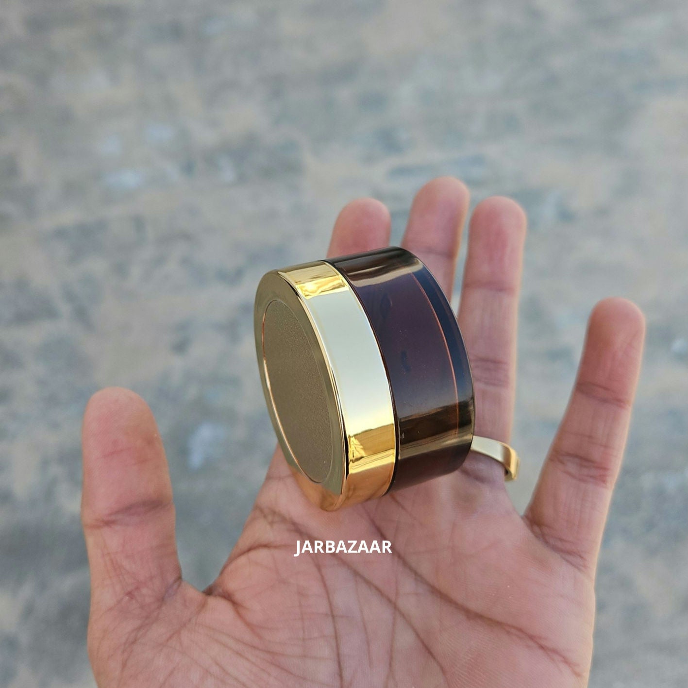 25 Gram Amber Acrylic Sanjar (Golden Cap)