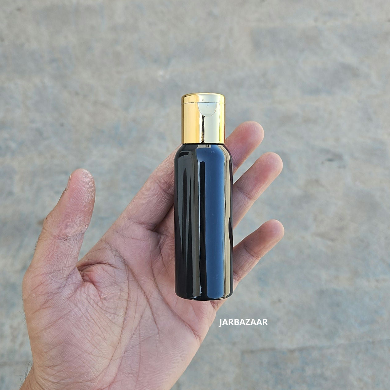50 ML Avon Black Pet Bottle (With Golden Fliptop Caps)