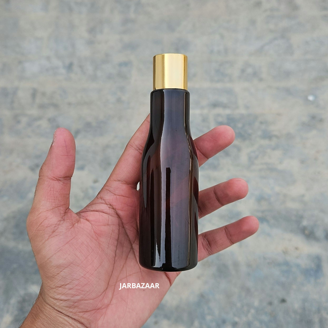 100 ml Asta Amber Pet Bottle (Golden Cap)