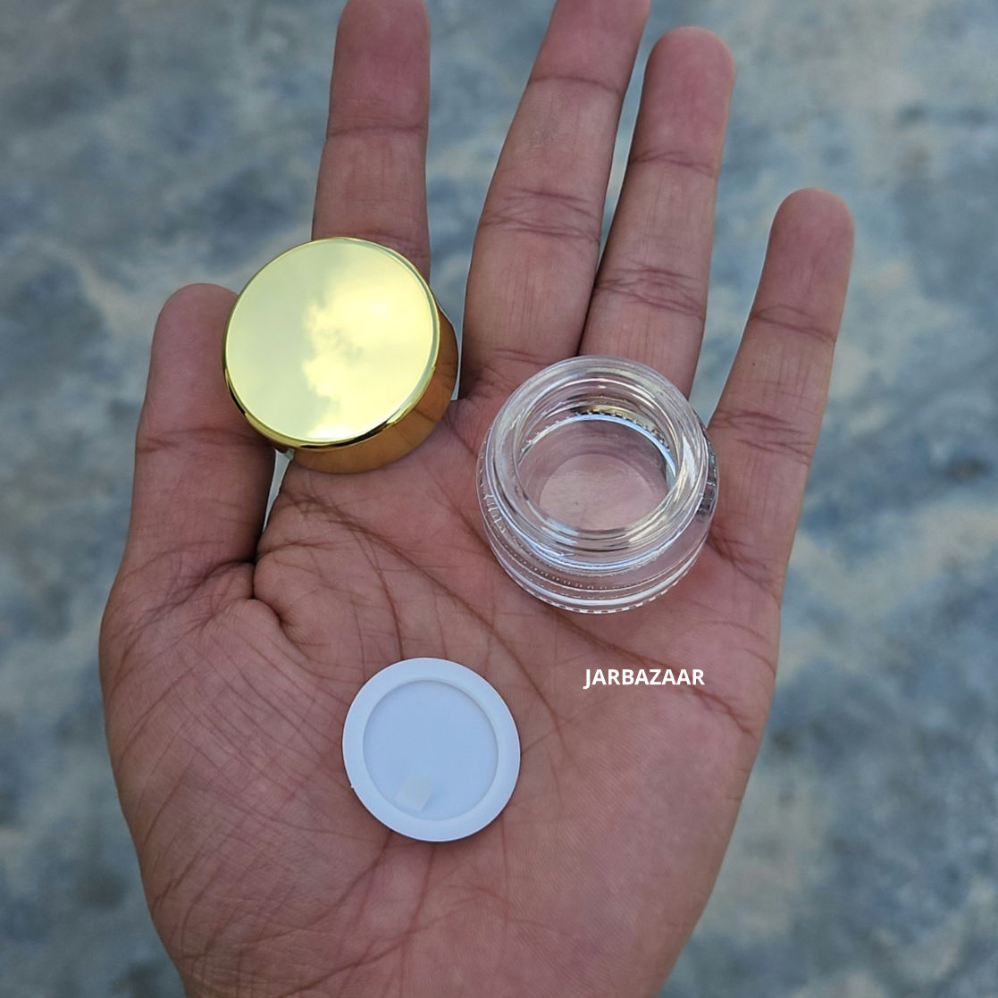 5 Gram Clear Glass Jar (Golden Cap)