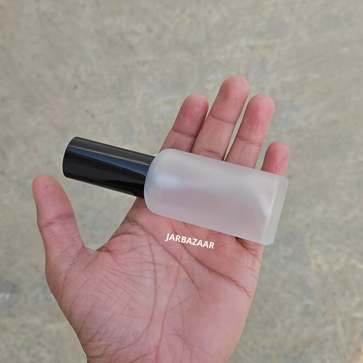 50 ML Clear Frosted Glass Bottle (With Premium Black Serum Pumps)