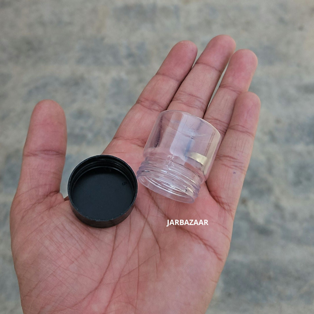 15 ML Round Pet Jar (Black Plastic Cap)