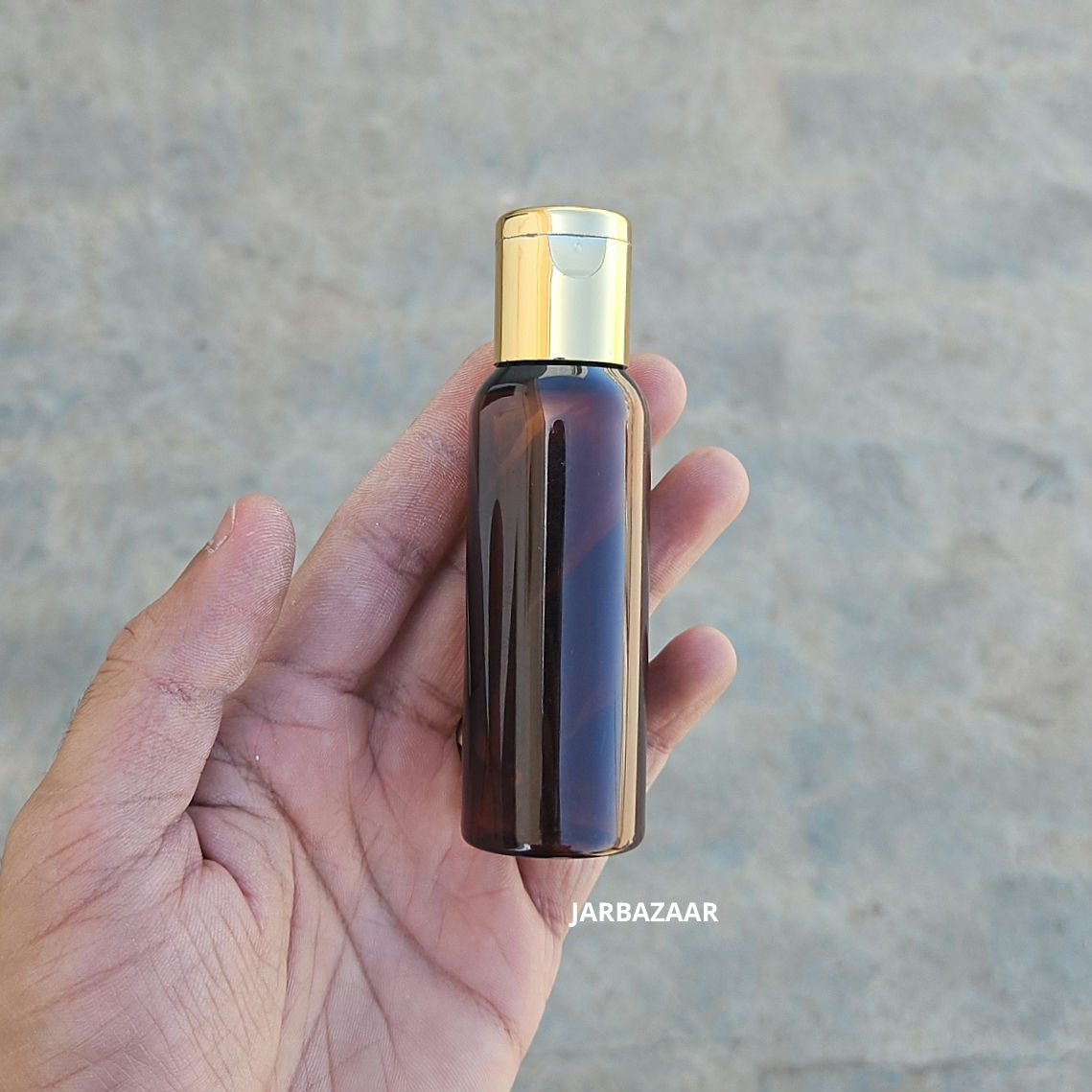 50 ML Avon Amber Pet Bottle (With Golden Fliptop Caps)