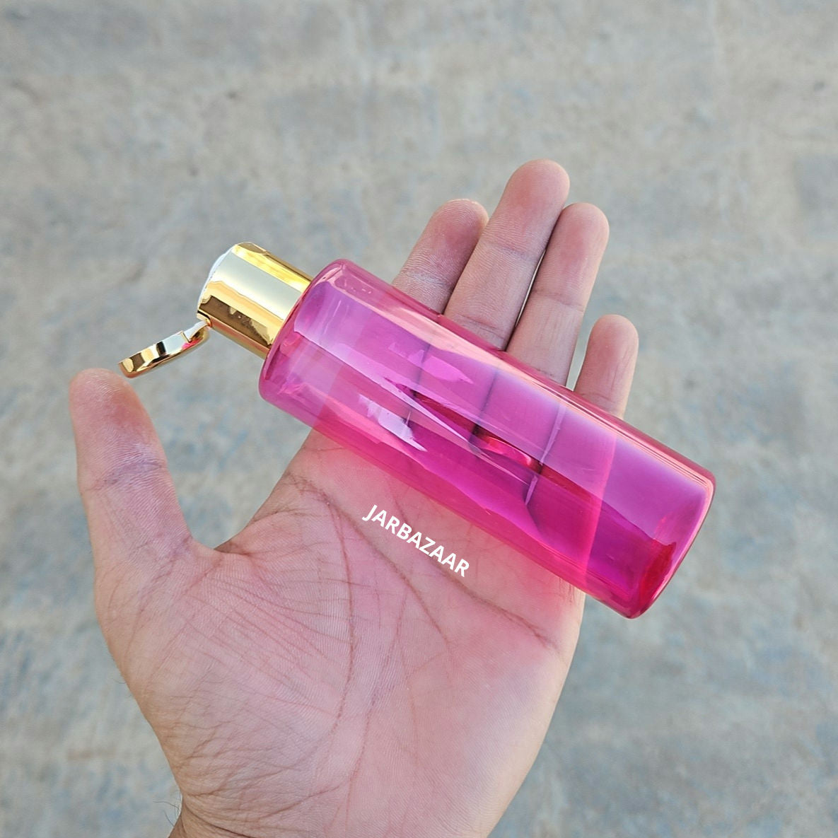 100 ML GLI Pink Pet Bottle (With Golden Fliptop Caps)